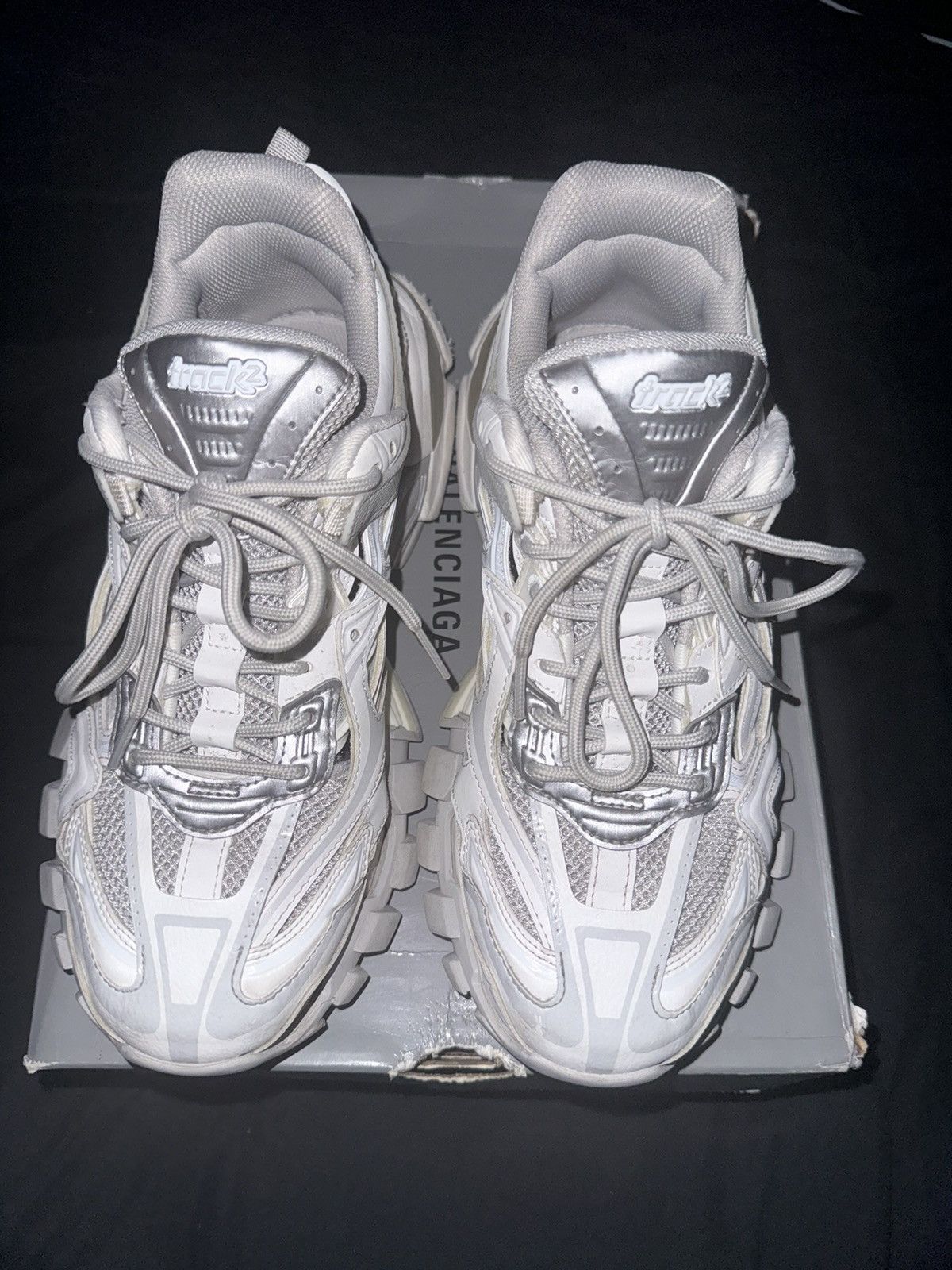 image of Balenciaga Track 2.0 Shoes in White, Men's (Size 10)