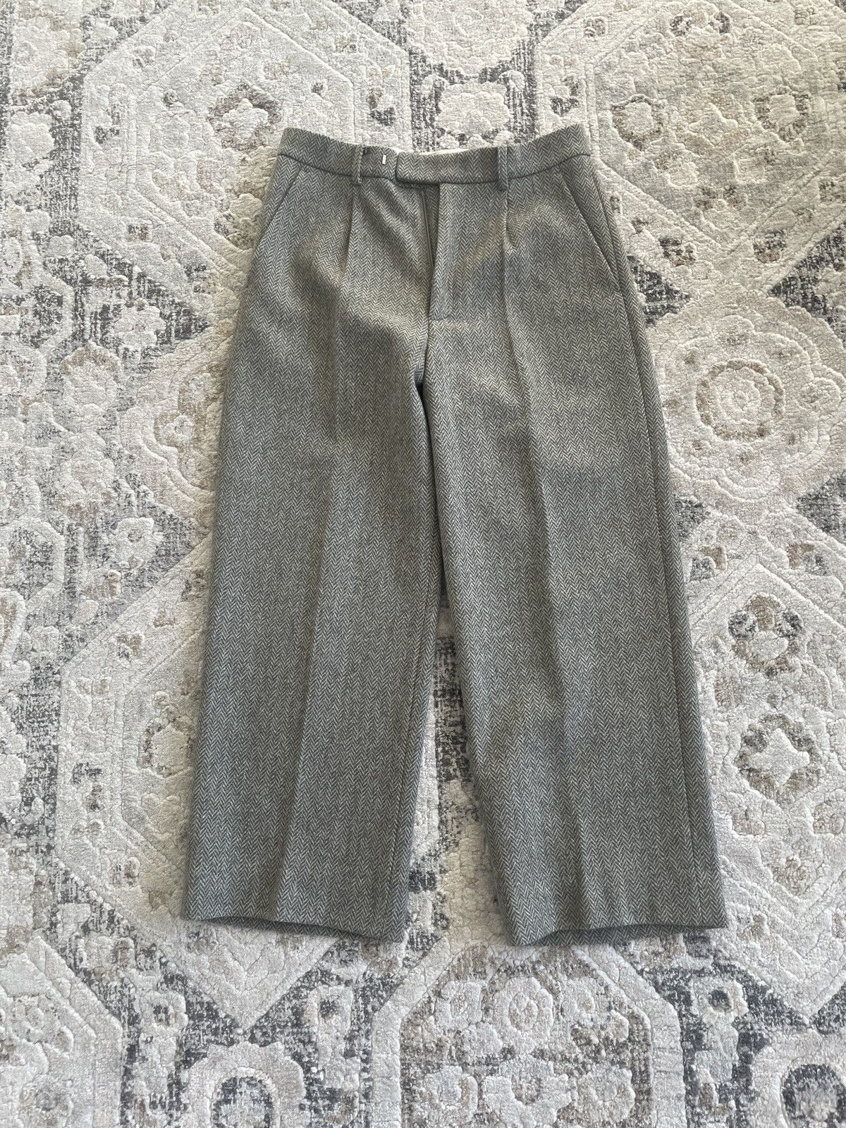 Ojardorf O. Files Herringbone Wool Trousers Size US 31 - 1 Thumbnail