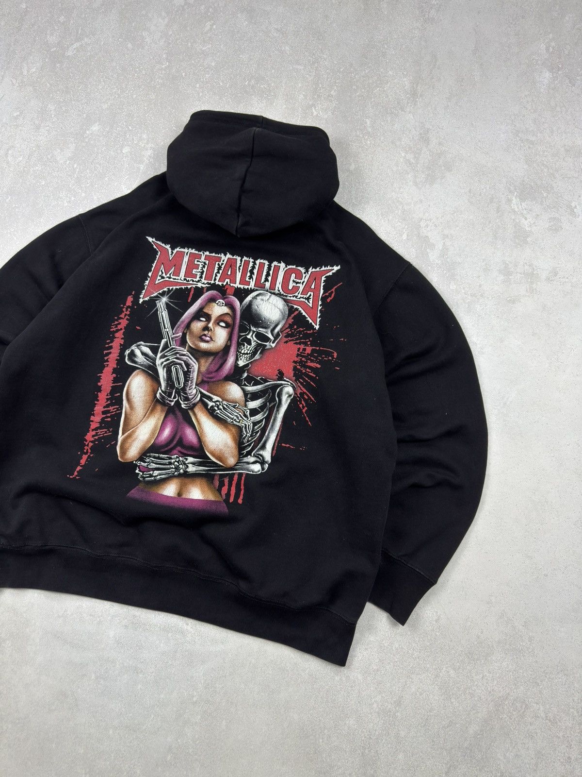 Metallica Vintage 00s Metallica Black Hoodie Skull & Girl Rock Heavy Size US XL / EU 56 / 4 - 3 Thumbnail