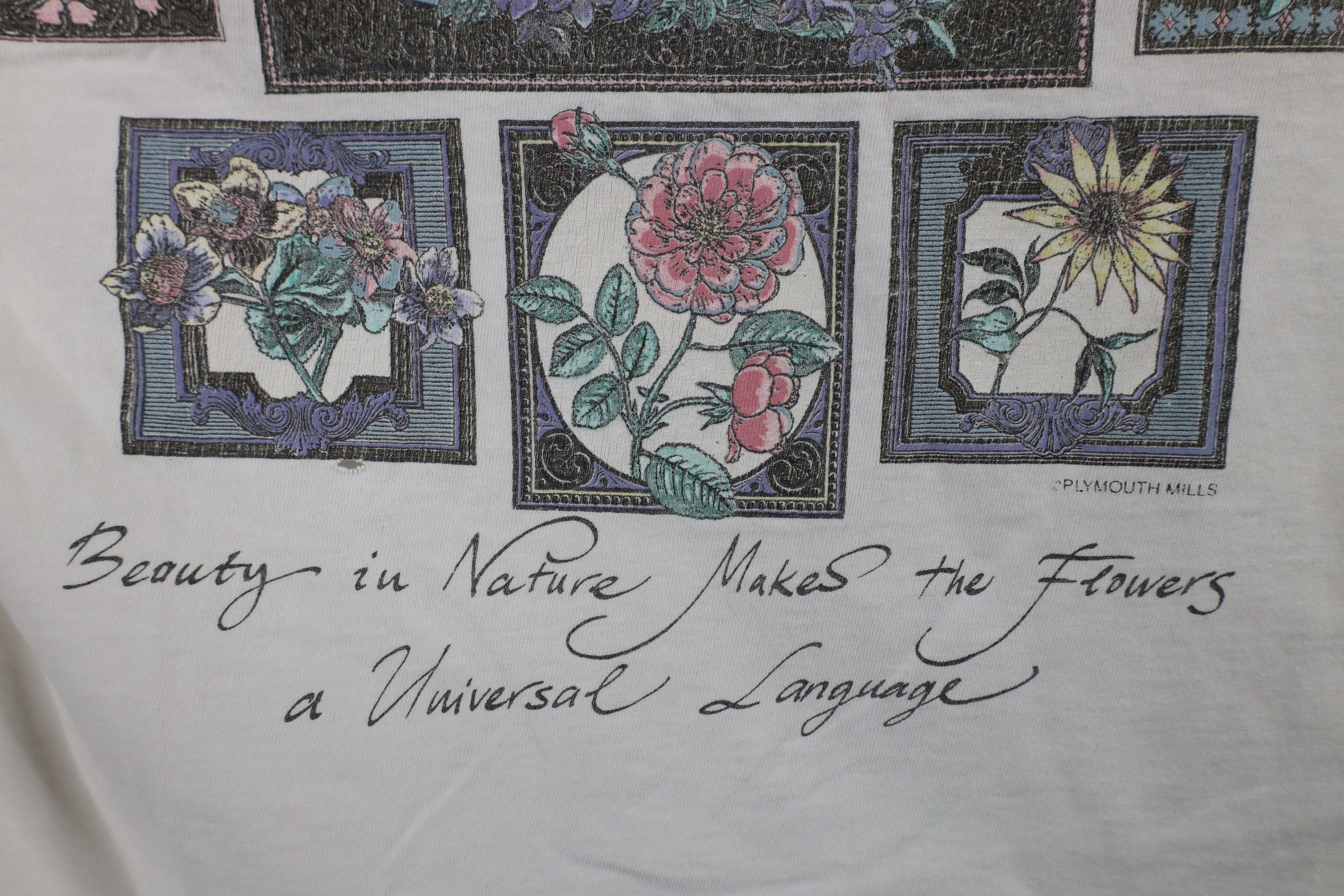 Vintage Vintage 90s Streetwear Flowers Short Sleeve T-Shirt USA Size XXL / US 16-18 / IT 52-54 - 8 Thumbnail
