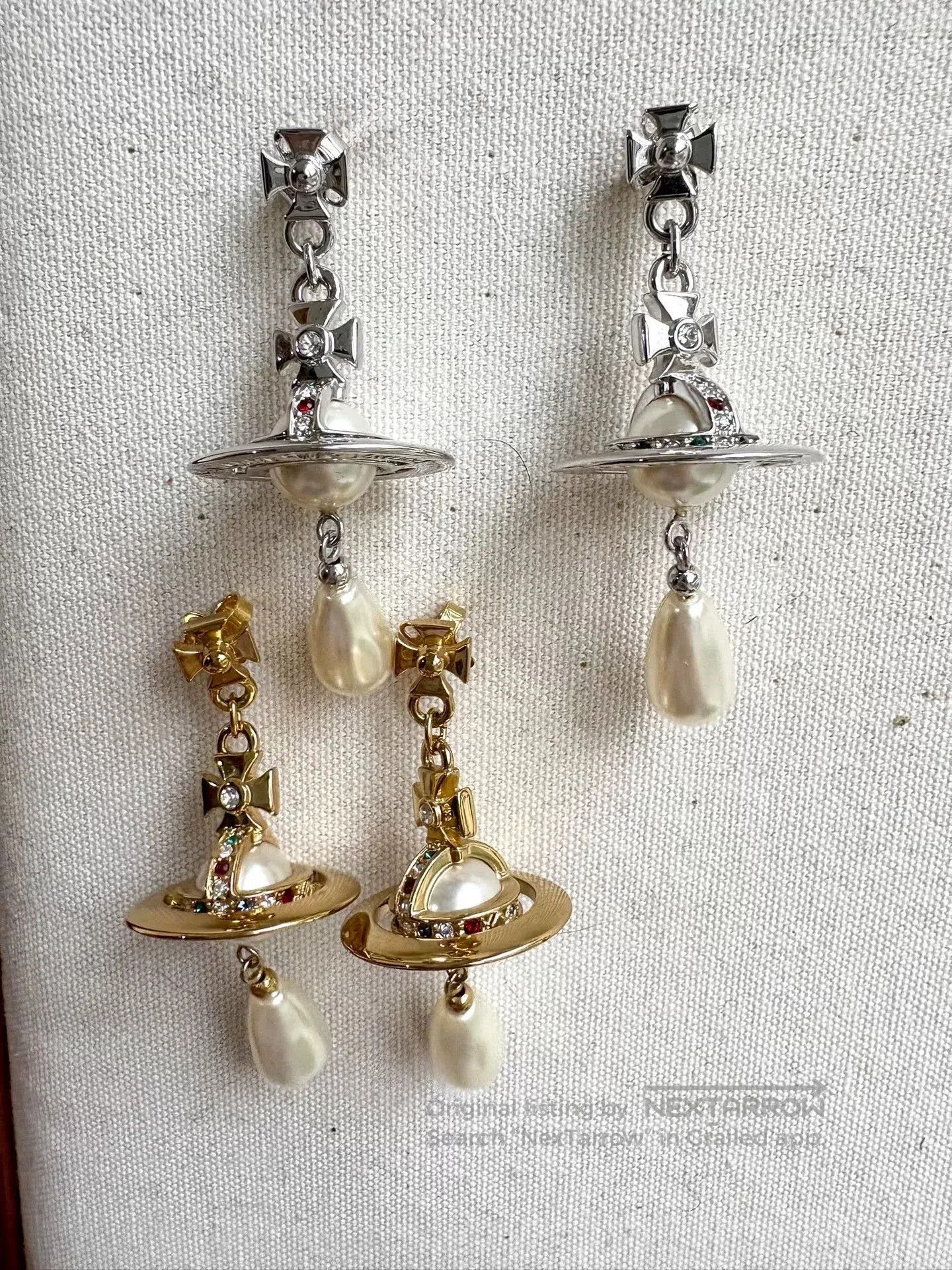 Vivienne Westwood vivienne westwood water drop pearl earrings. Size ONE SIZE - 2 Thumbnail