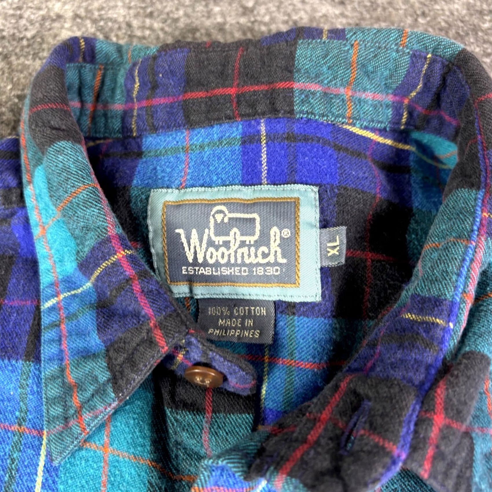 Vintage Woolrich Shirt Plaid Flannel Button-Up Long Sleeve Cotton Men XL Blue Black Casual Cardigan Not Included Size US XL / EU 56 / 4 - 5 Thumbnail