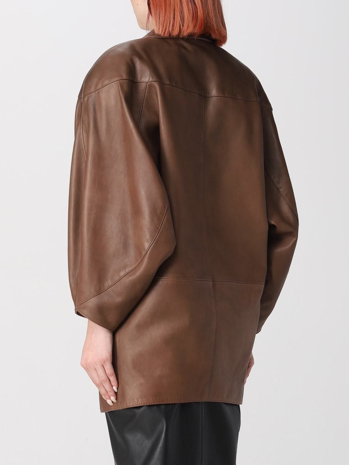 Saint Laurent Paris o1bcso1str1124 Oversized Jacket In Lambskin in Brown Size M / US 6-8 / IT 42-44 - 3 Thumbnail