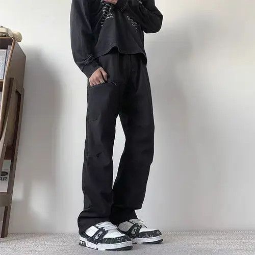 VIBE Black High Street Loose Fit Vintage Work Pants Size US 30 / EU 46 - 1 Thumbnail
