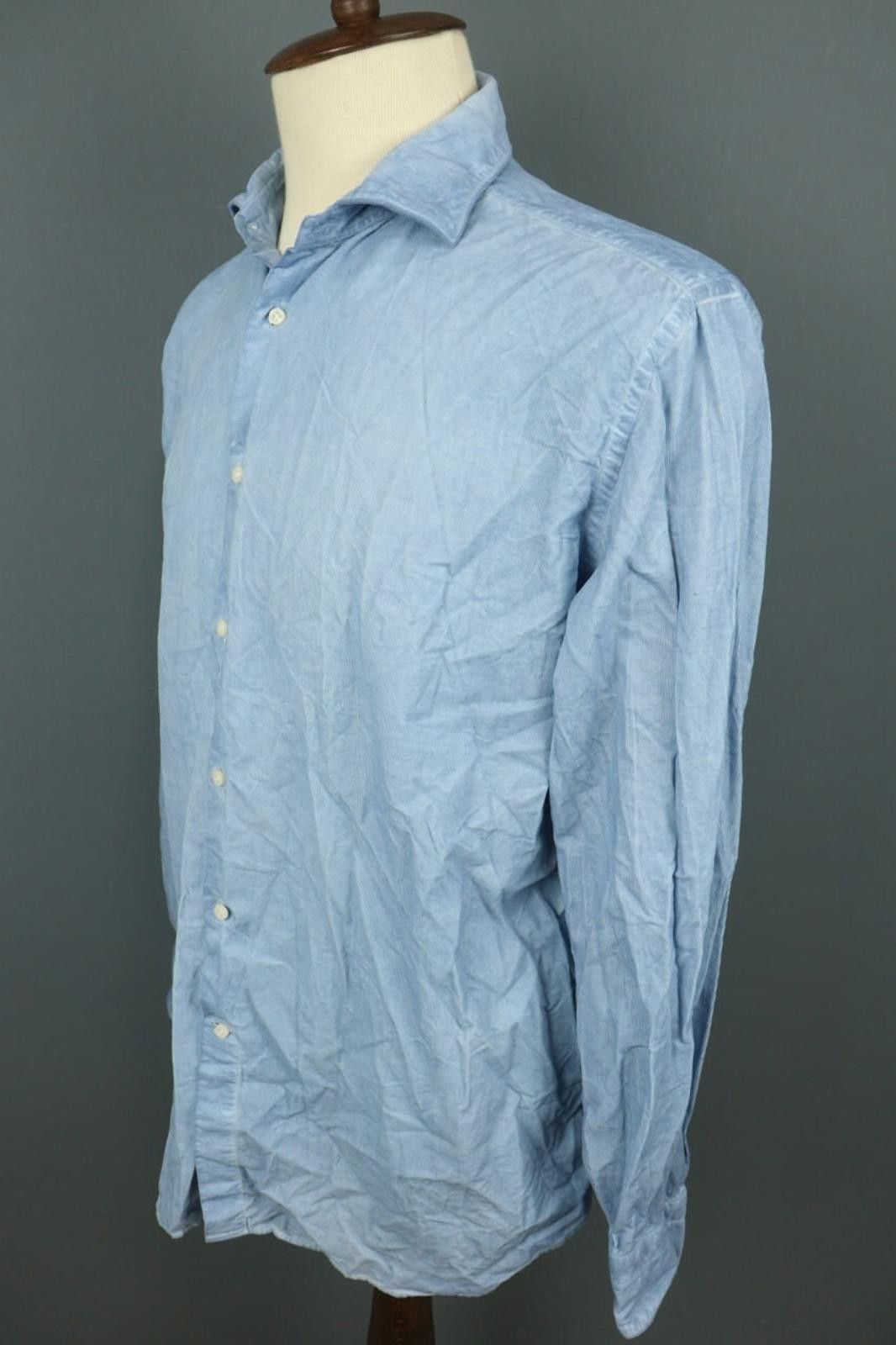 Designer Boggi Milano Custom Fit Blue Button Down Shirt Size XXL Size US XXL / EU 58 / 5 - 7 Thumbnail
