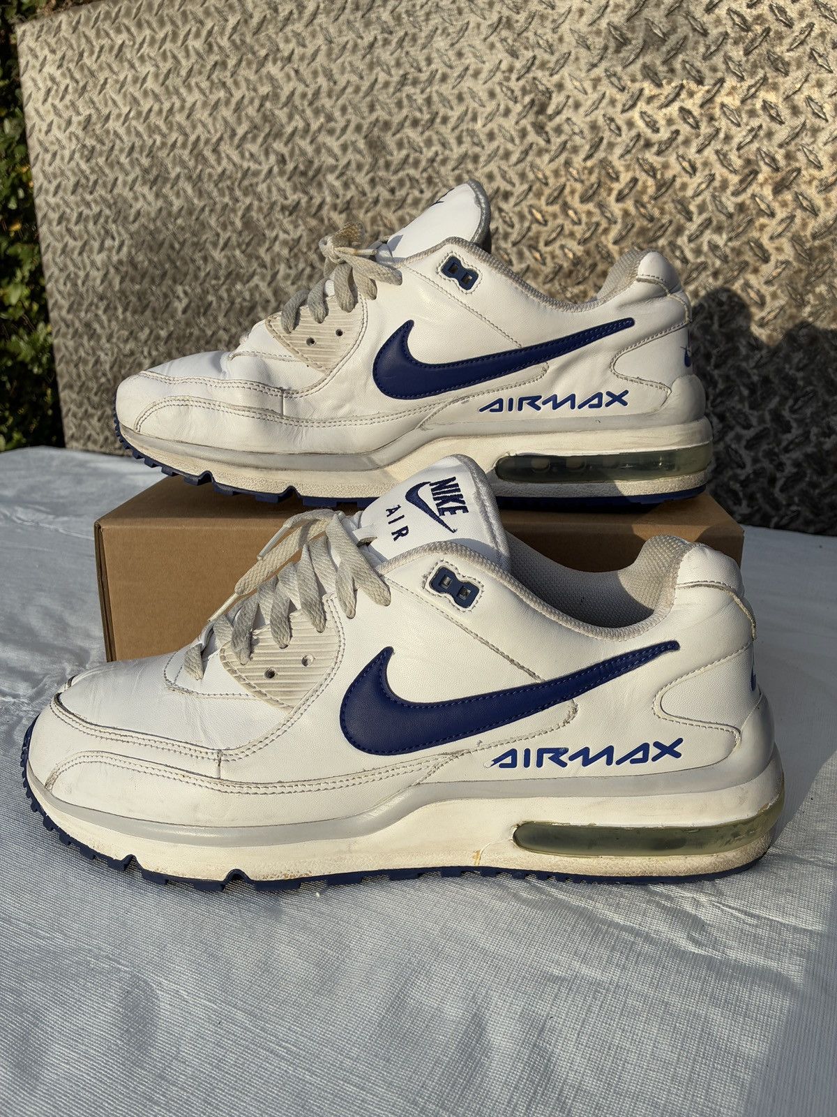 Nike Nike Air Max Wright 317551-142 Mens 13 Sneakers White Blue Size US 13 / EU 46 - 2 Thumbnail