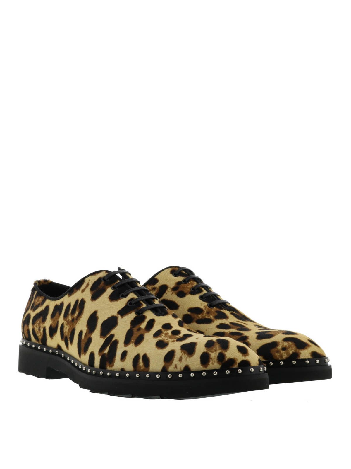 Dolce & Gabbana o1y0125 Leopard-Print Laced Shoes in Multicolor Size US 7.5 / EU 40-41 - 2 Thumbnail