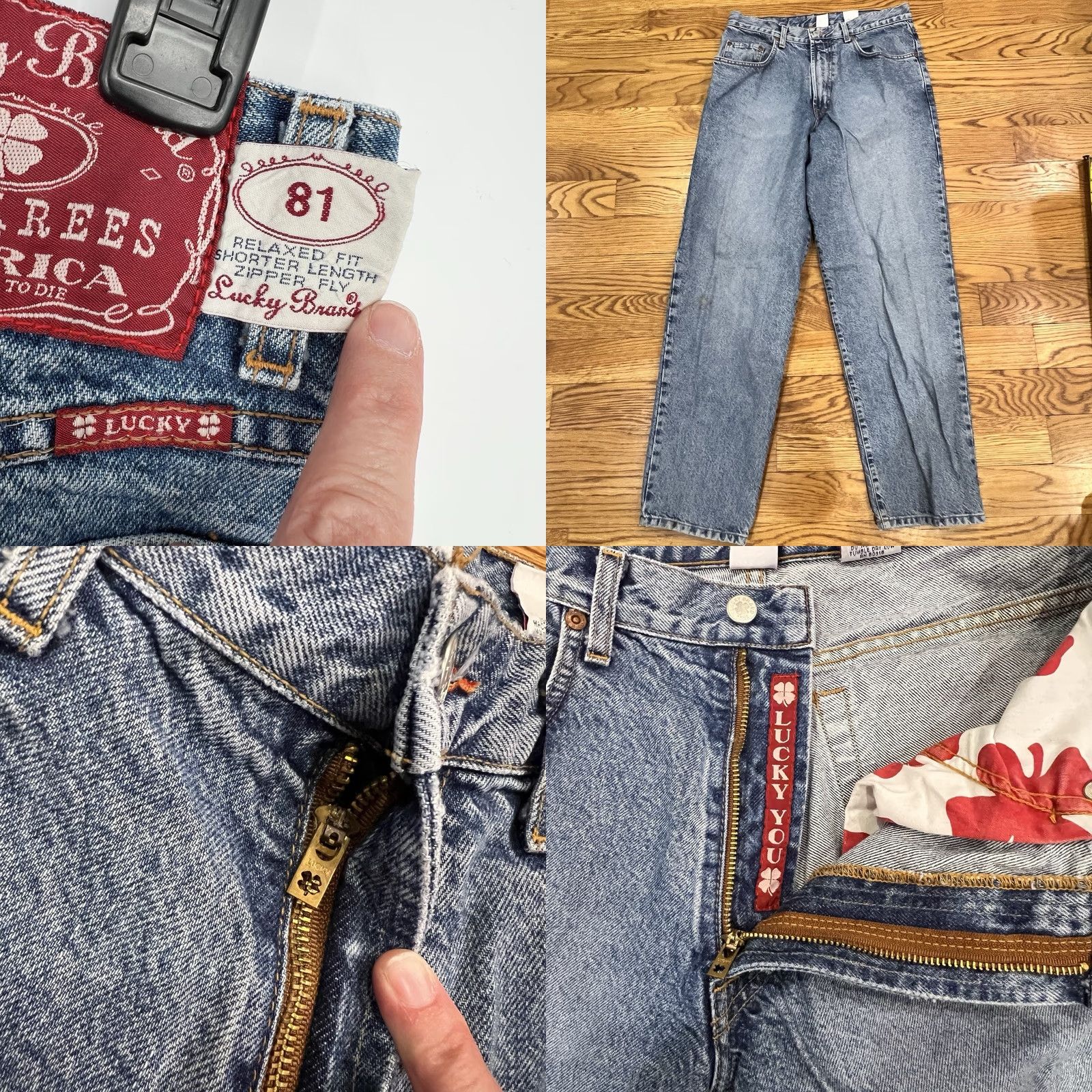 Lucky Brand VINTAGE Lucky Brand Jeans Mens 33x30 Relaxed Fit Denim USA 90s Straight Blue Mens Size US 33 - 8 Thumbnail