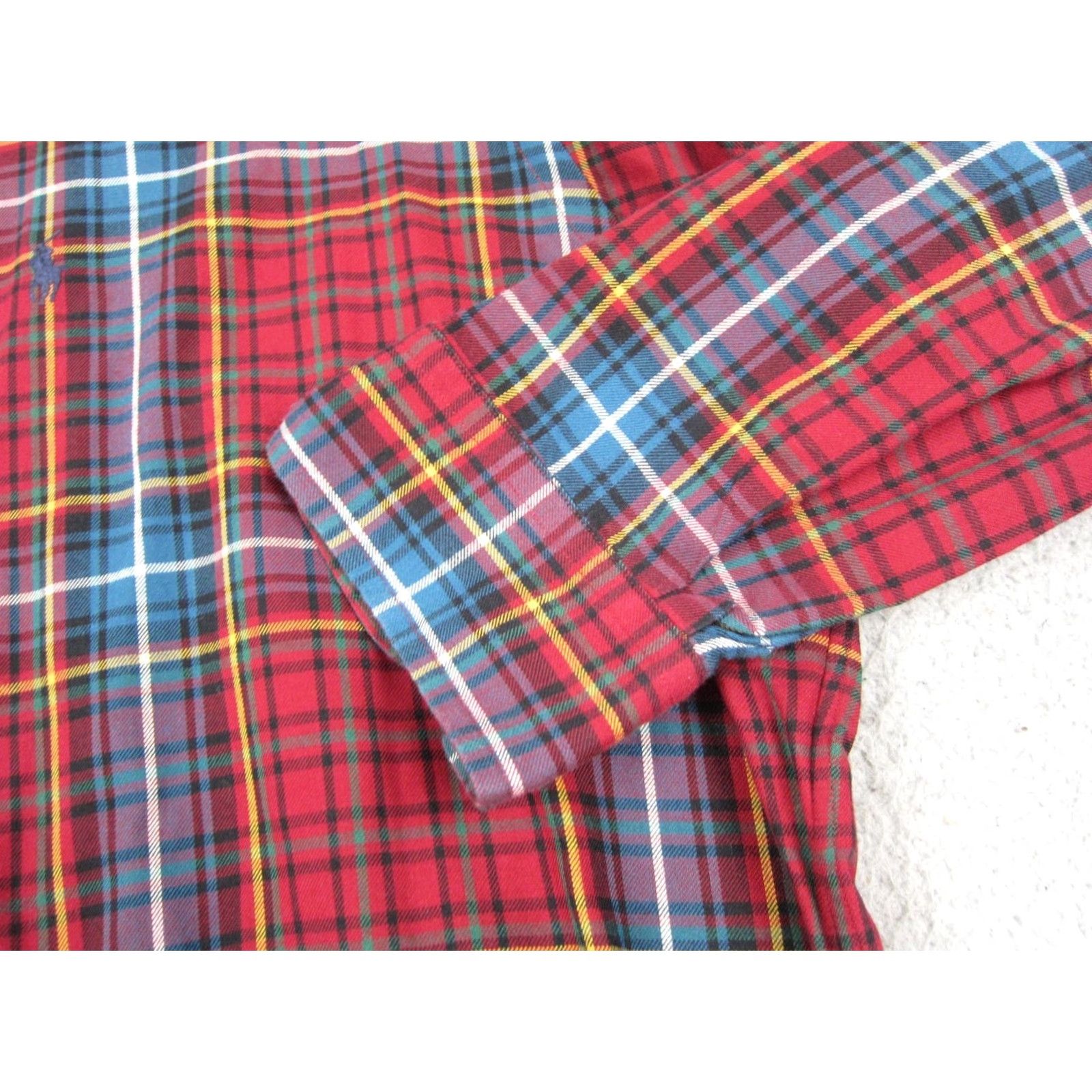 Ralph Lauren Ralph Lauren Shirt Mens Large Red Blue Pony Plaid Cotton Button-Up Long Sleeve Classic Fit Size US L / EU 52-54 / 3 - 5 Thumbnail