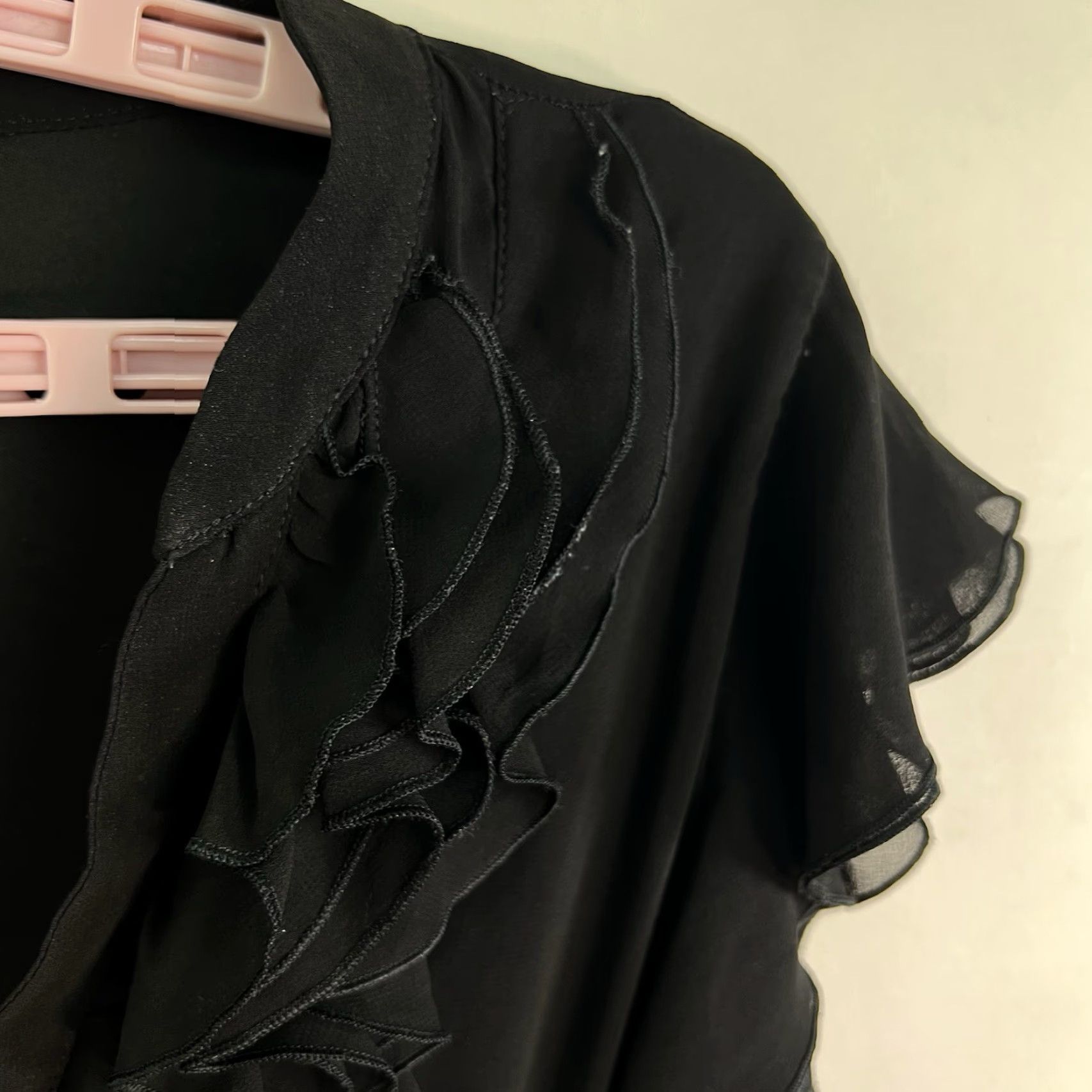 Zara Zara Basics Ruffled Dress Womens Size XL Black Size XL / US 12-14 / IT 48-50 - 6 Thumbnail