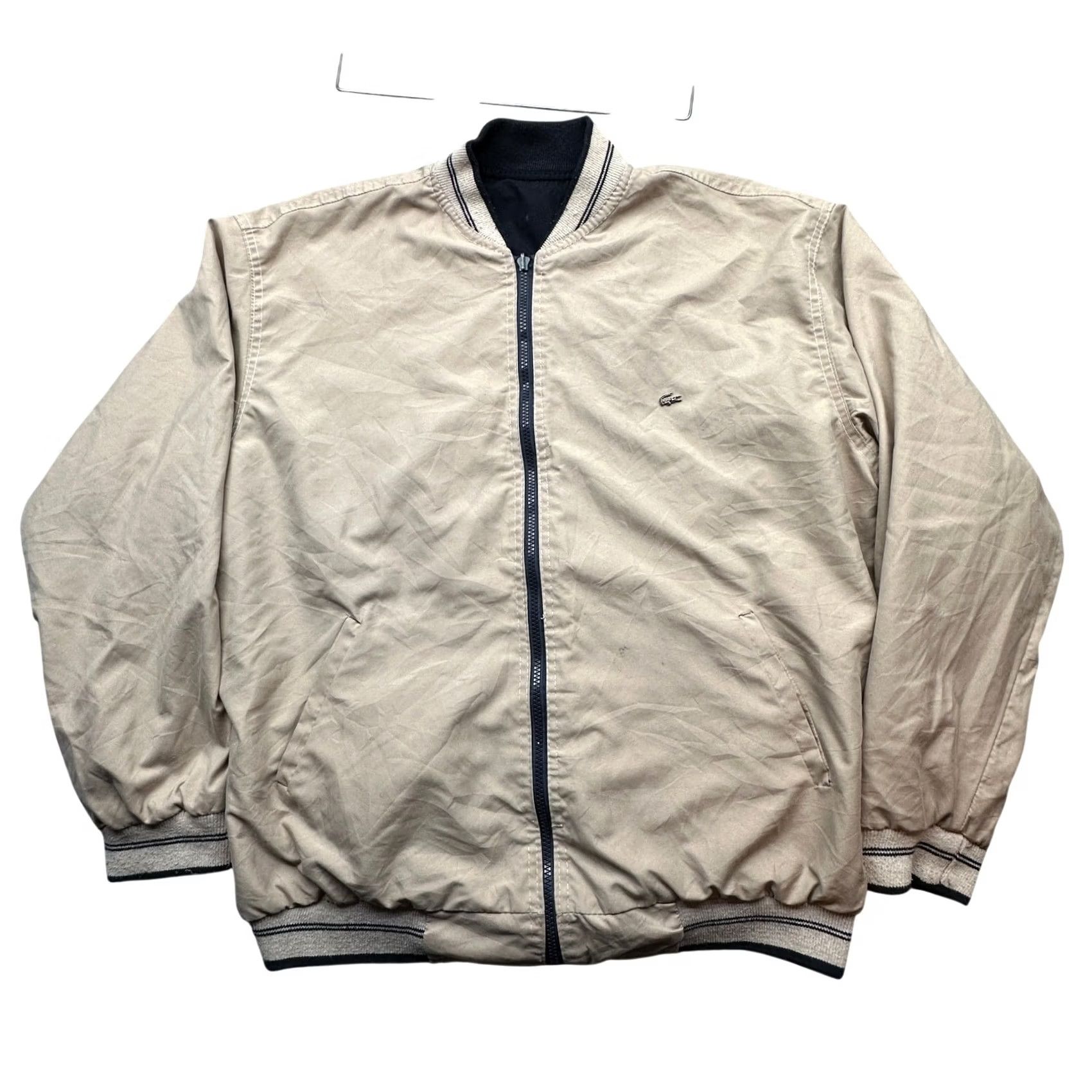 Lacoste VINTAGE Lacoste Reversible Windbreaker Jacket Mens 2XL Black Tan Zip Bomber Logo Size US XXL / EU 58 / 5 - 2 Thumbnail