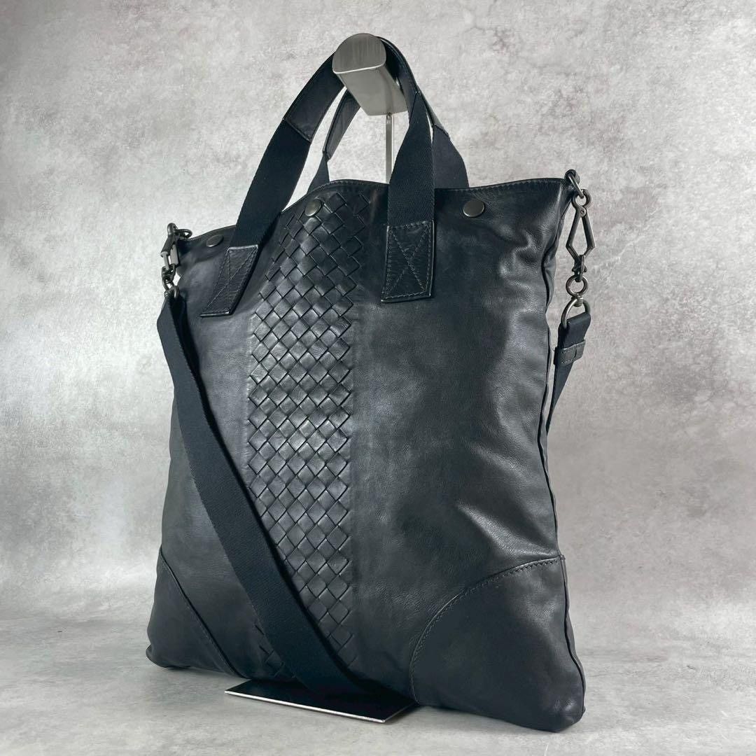 Bottega Veneta Bottega Veneta Intrecciato 2-Way Tote Bag – Black Leather Size ONE SIZE - 1 Thumbnail