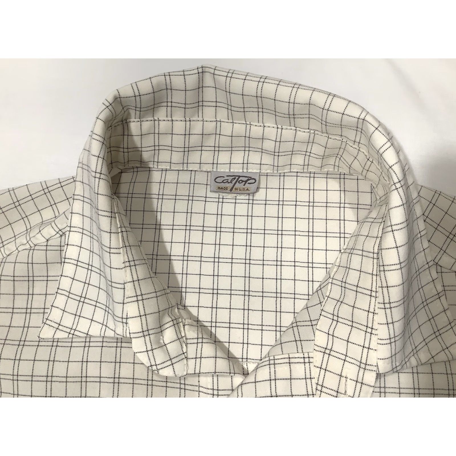 Vintage VINTAGE Cal Top Shirt Mens 3XL Beige Plaid Button Up Polyester Made in USA Size US XXL / EU 58 / 5 - 3 Thumbnail