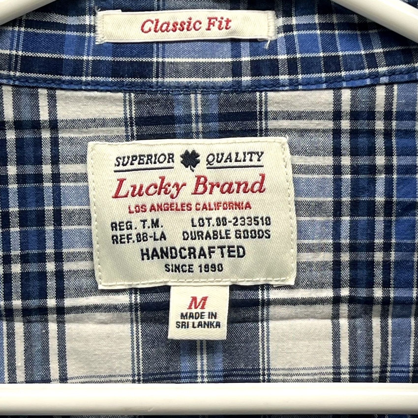 Lucky Brand Lucky Brand Shirt Mens Medium Blue Plaid Short Sleeve Western Snap Casual Woven Size US M / EU 48-50 / 2 - 7 Thumbnail