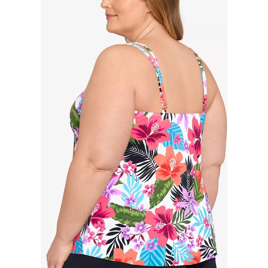 Other SWIM SOLUTIONS Plus Size Pleated-Front Double-Strap Top 16W Size XXL / US 16-18 / IT 52-54 - 3 Thumbnail