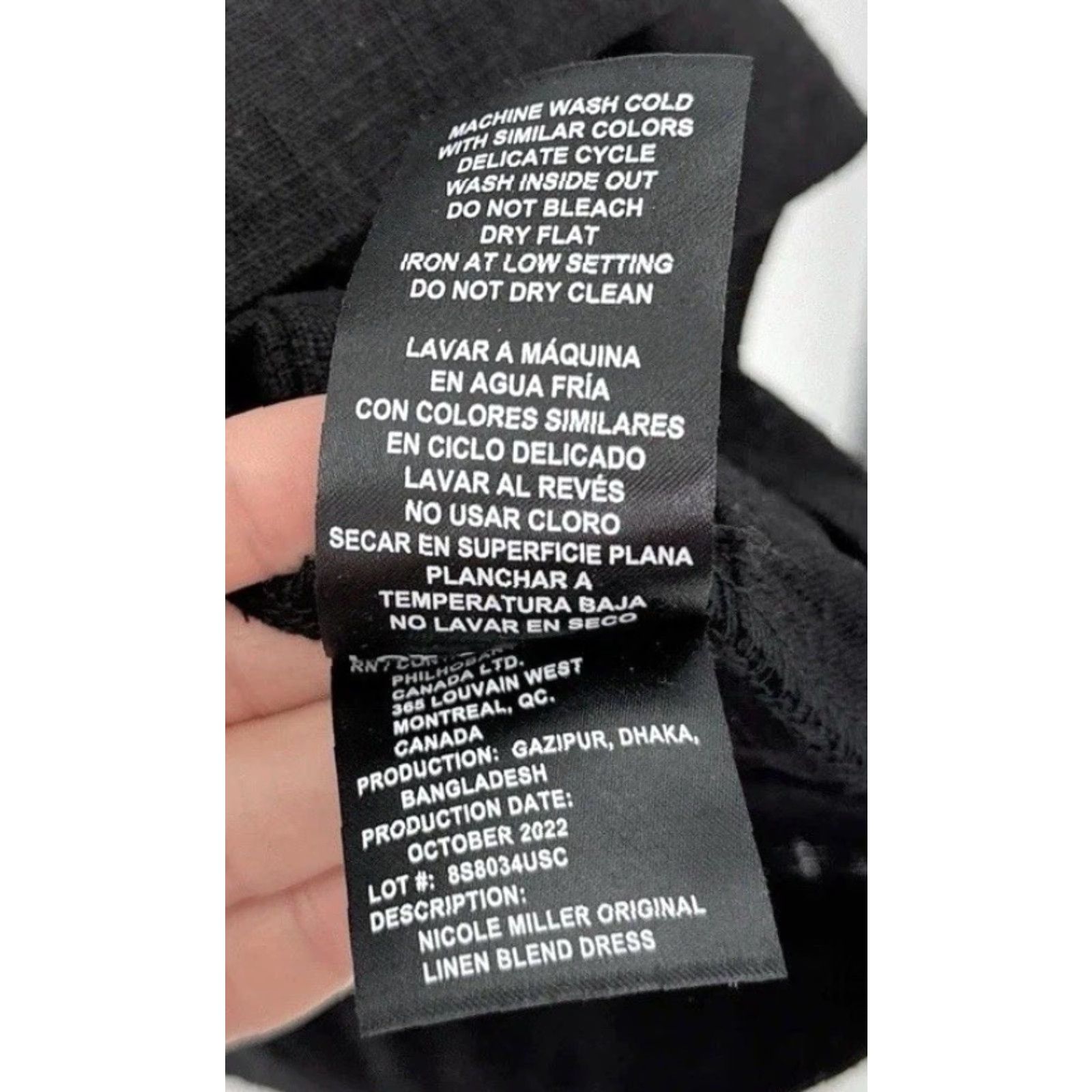 Nicole Miller Nicole Miller Women’s Linen Blend Black Dress Shirt Dress V-Neck Short Sleeve Ruffle Boho Preppy Size S / US 4 / IT 40 - 7 Thumbnail