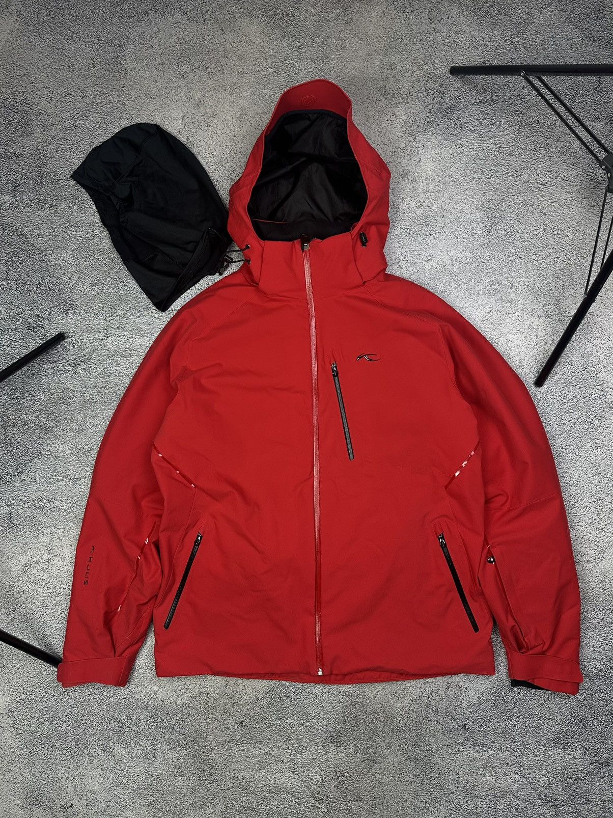 image of Men's Kjus Primaloft Storm Hood Ski Jacket in Red (Size XL)