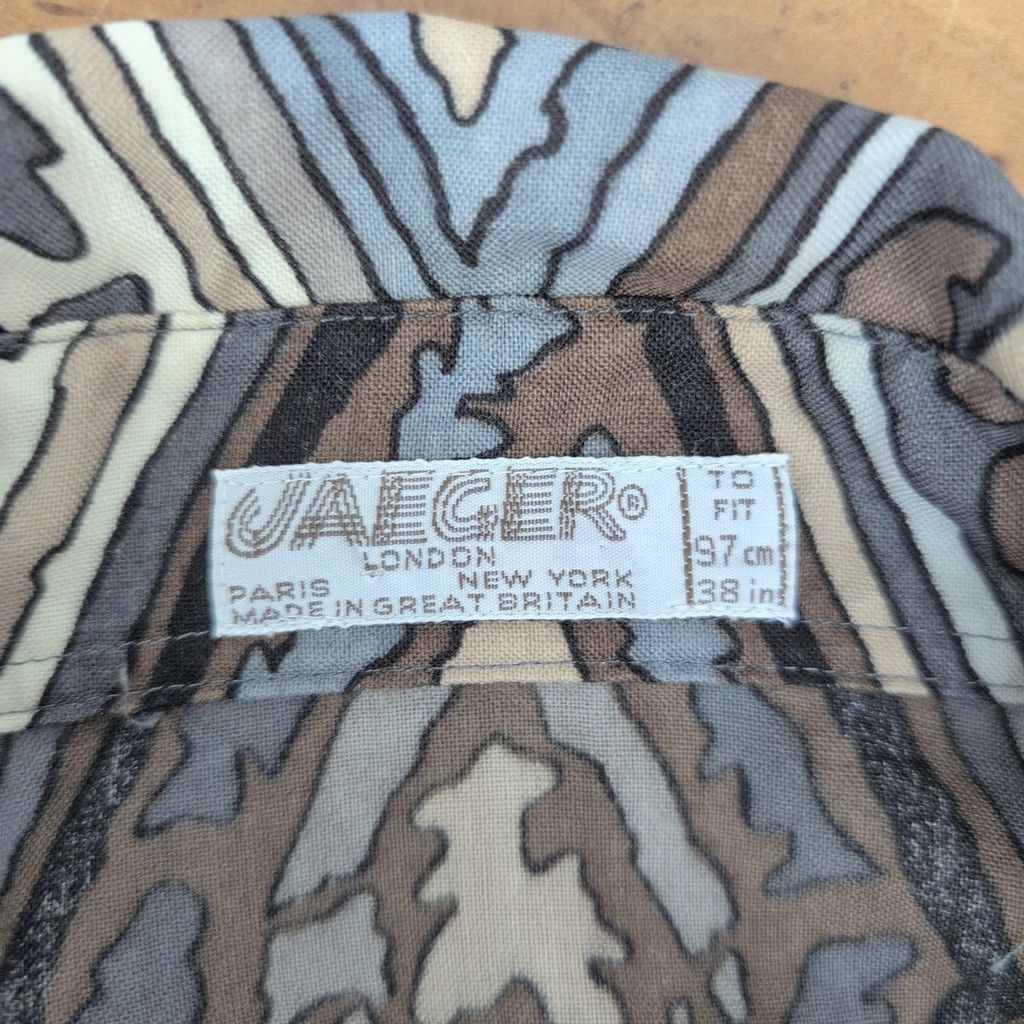 Jaeger Jaeger London lightweight wool geometric pattern shirt Size L / US 10 / IT 46 - 2 Thumbnail