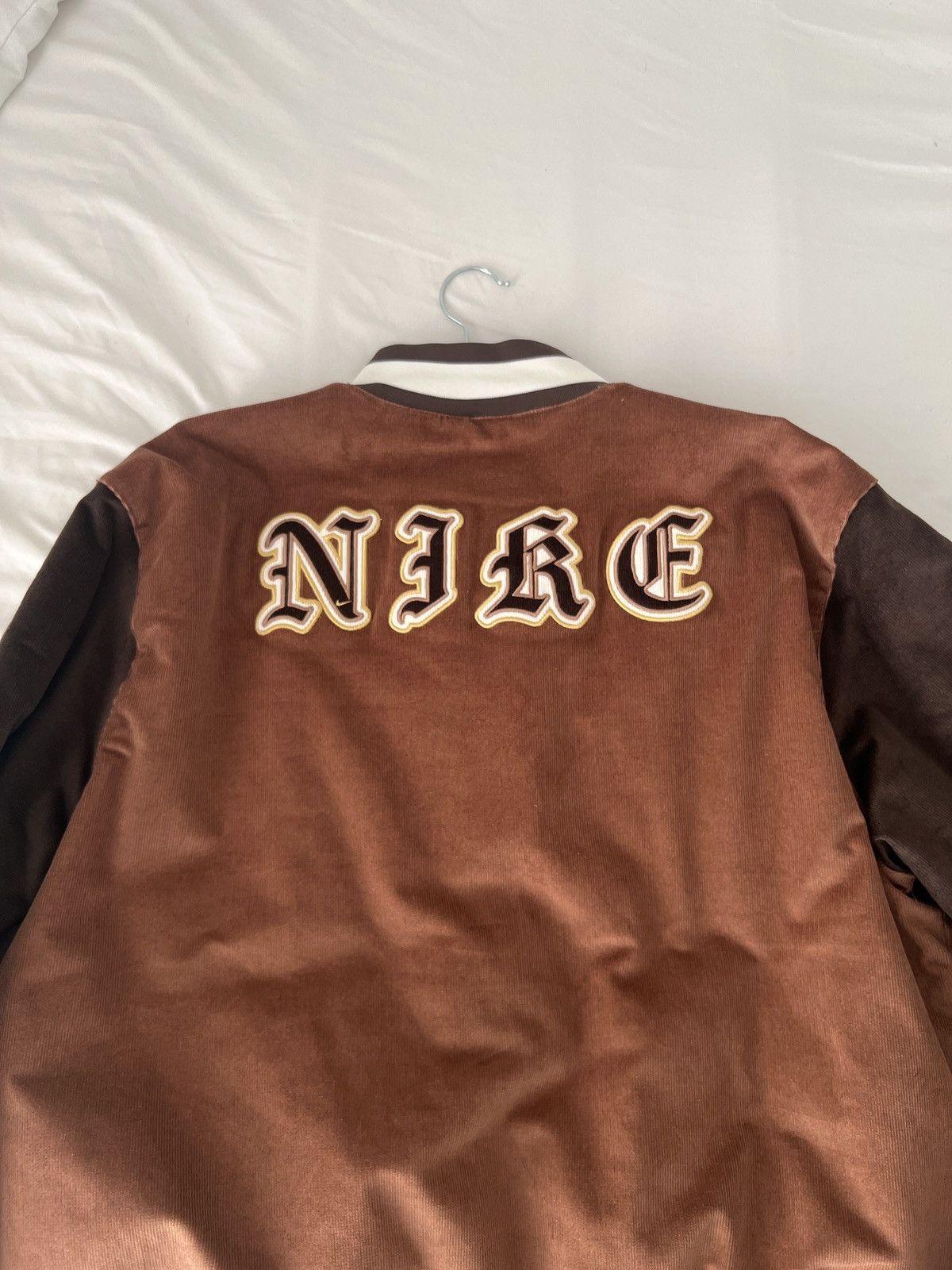 Nike NIKE Varsity Bomber Jacket Large Mens Letterman Patch Snap Size US XL / EU 56 / 4 - 7 Thumbnail