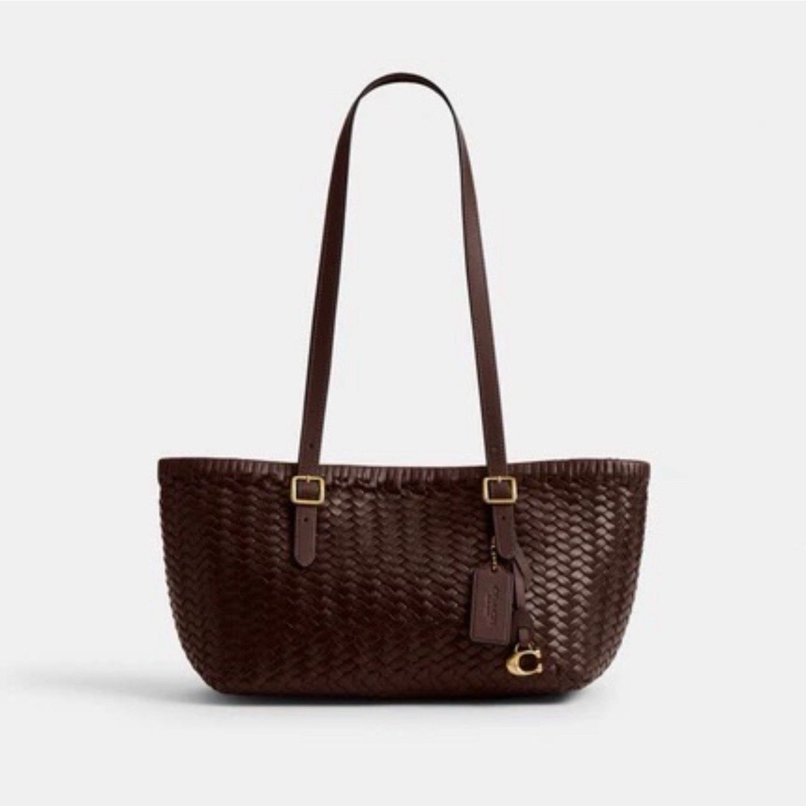 Coach NWT Coach Woven Leather Swing Tote Carryall Bag CBF83 Maple Size ONE SIZE - 10 Thumbnail
