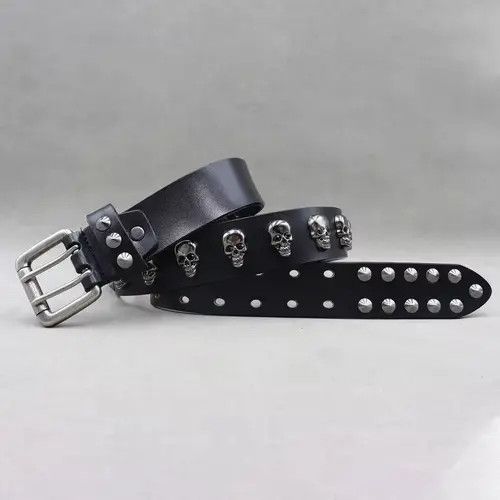 Japanese Brand × Vintage Skull Studded Punk Leather Cowboy Belts Size ONE SIZE - 4 Thumbnail