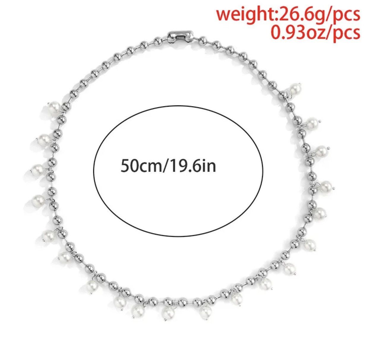 Jewelry Small Beads Chain Imitation Pearl Pendant Choker Necklace Size ONE SIZE - 7 Thumbnail