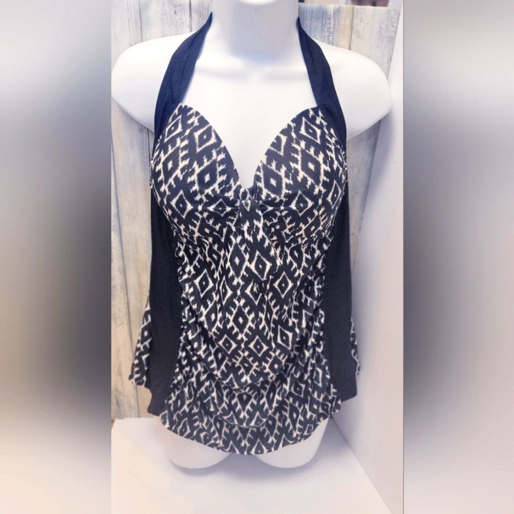 Merona Merona Black and White Halter Swim Top size large Size ONE SIZE - 1 Thumbnail