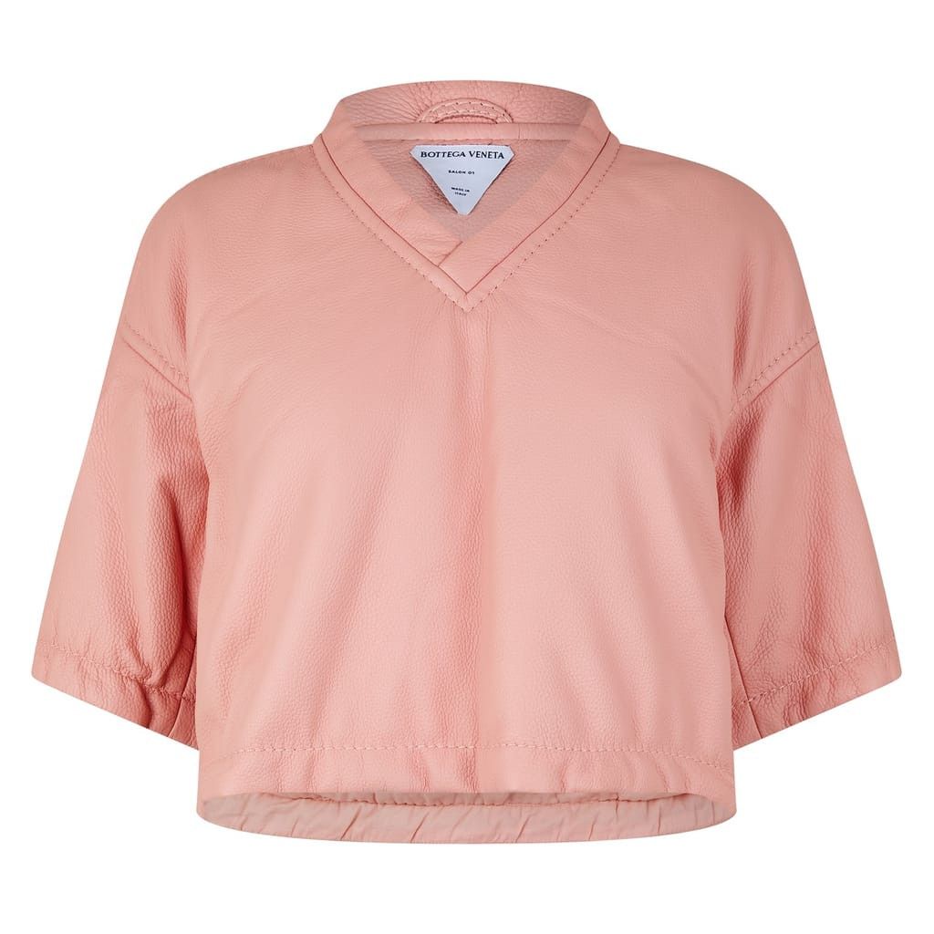 Bottega Veneta Bottega Veneta Cropped V-Neck Three Quarter Sleeve Blouse Size XXS / US 00 / IT 34 - 1 Thumbnail