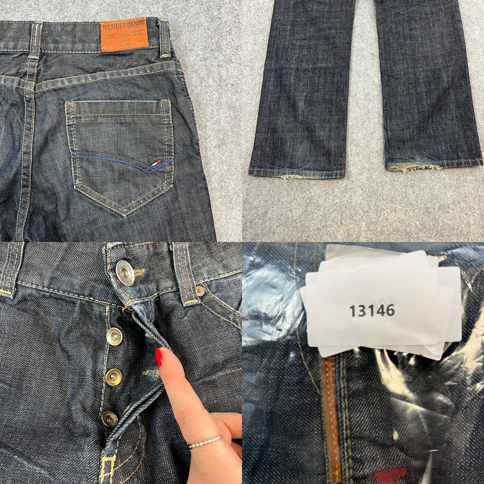 Tommy Hilfiger Tommy Hilfiger Jeans Regular Straight 33 32 Dark Wash Blue Denim Vintage Men’s Jeans Size US 33 - 9 Thumbnail