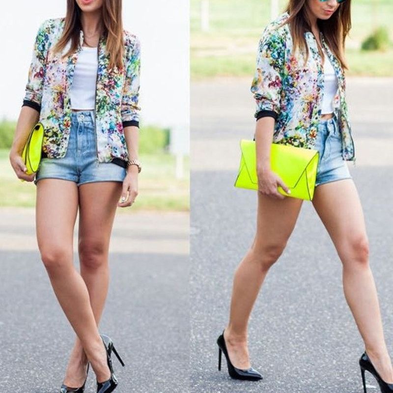 ZAPA Zapa Woman Floral Bomber Jacket Full zip S Lightweight Size S / US 4 / IT 40 - 1 Thumbnail