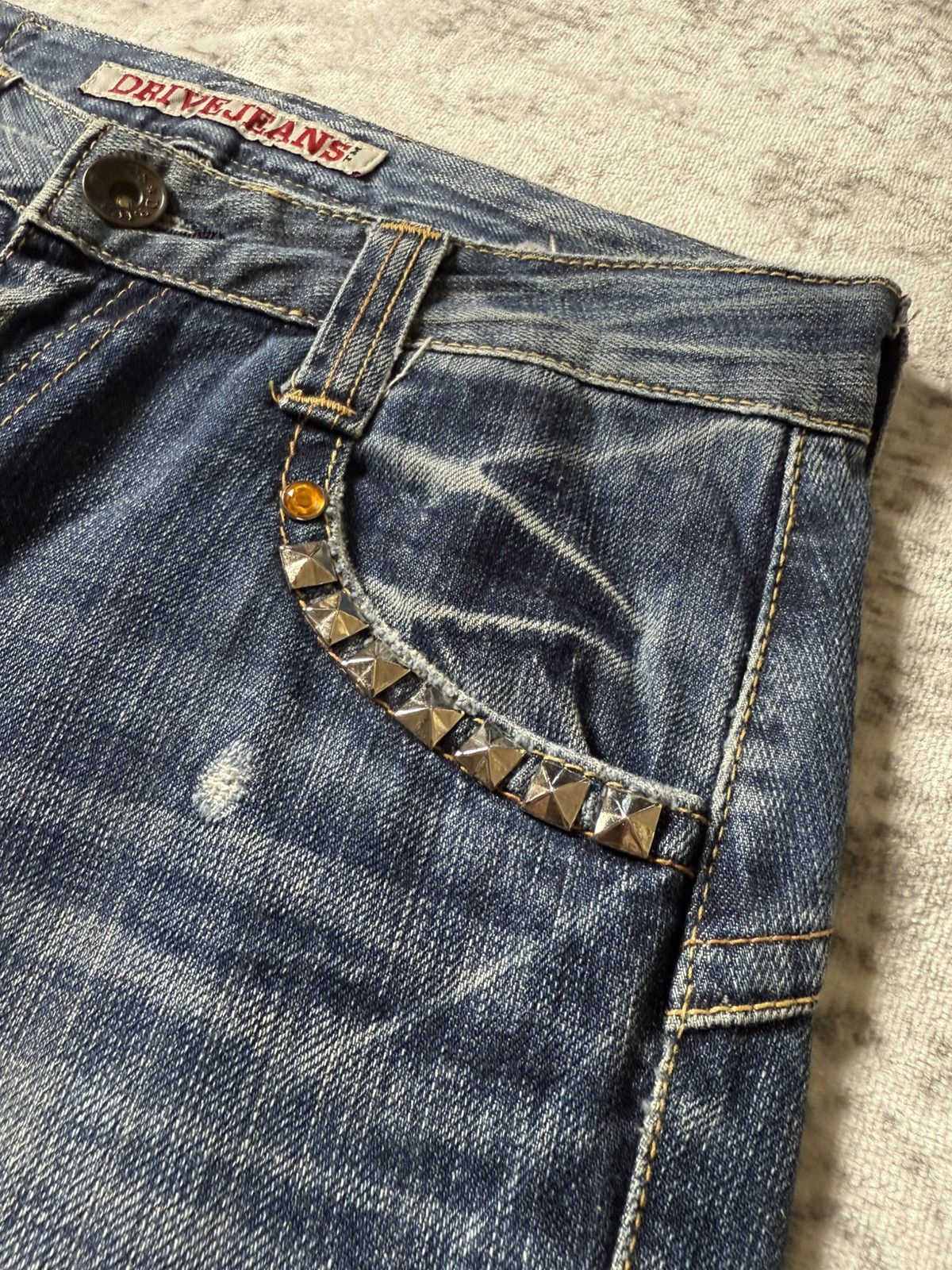 Japanese Brand Drive Jeans Japan Studded Embellishe Wide Leg Flared Jeans Size US 29 - 4 Thumbnail