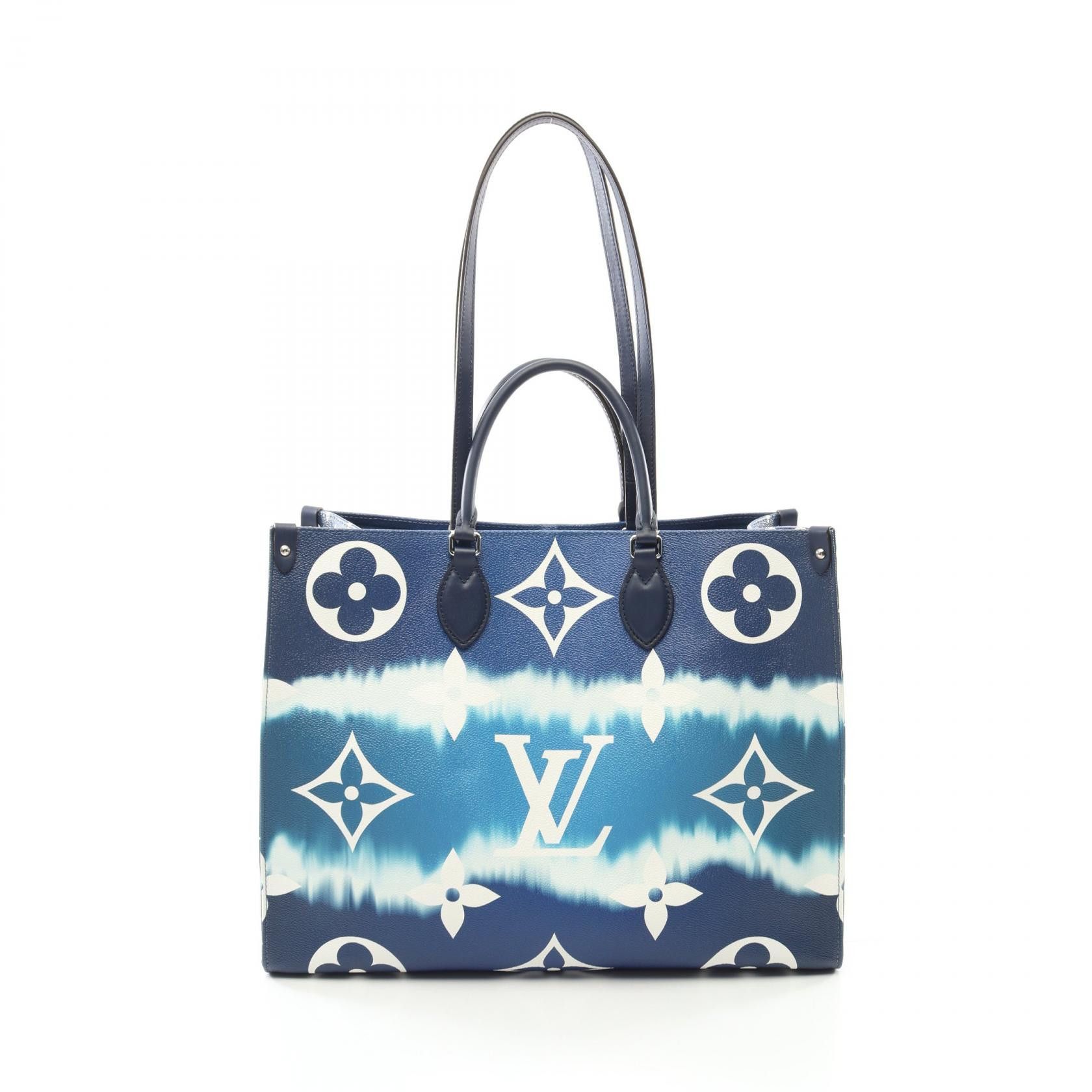 Louis Vuitton Louis Vuitton Lv Escale Onthego Escale Coated Canvas Leather 2Way Bag Canvas Tote Bag M45120 in Blue, Women's