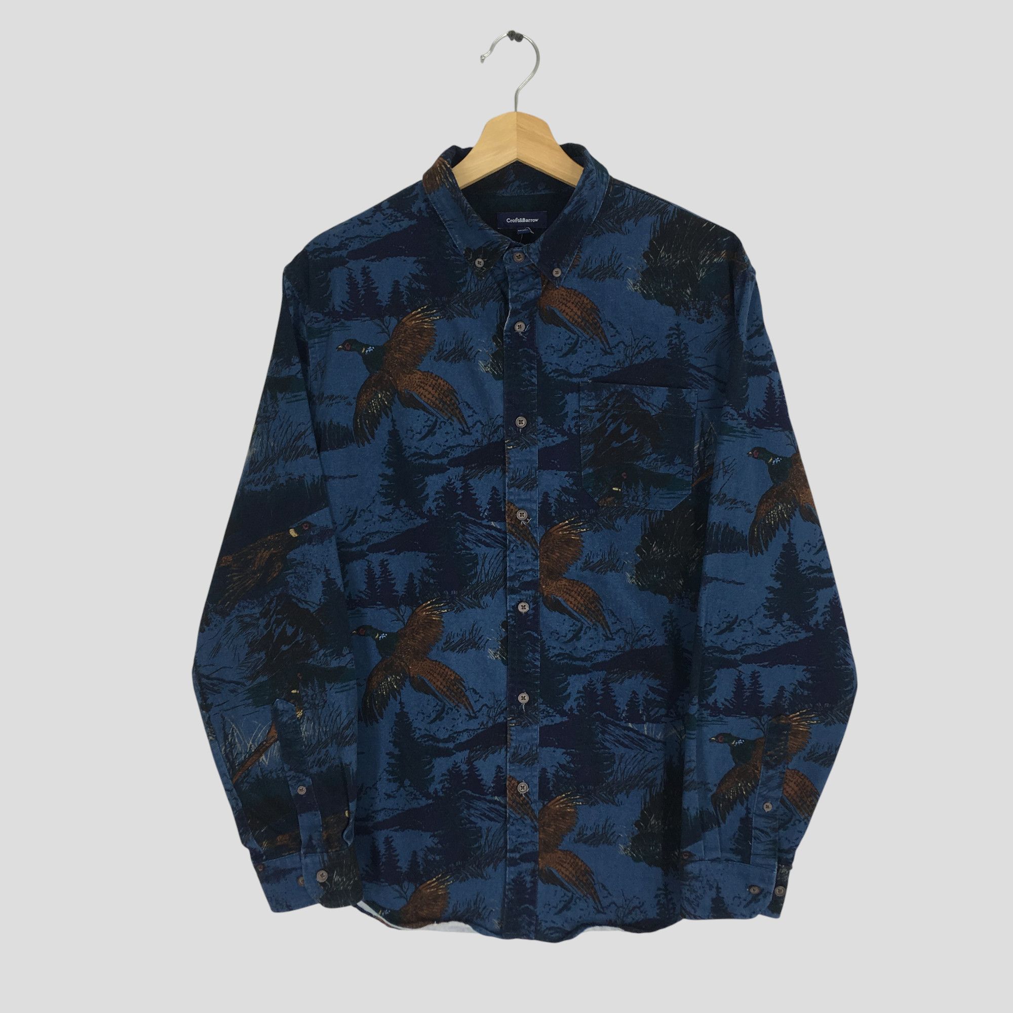 Croft & Barrow Vintage 90s Croft & Barrow Overprinted Pheasant Bird Shirt Size US M / EU 48-50 / 2 - 1 Thumbnail