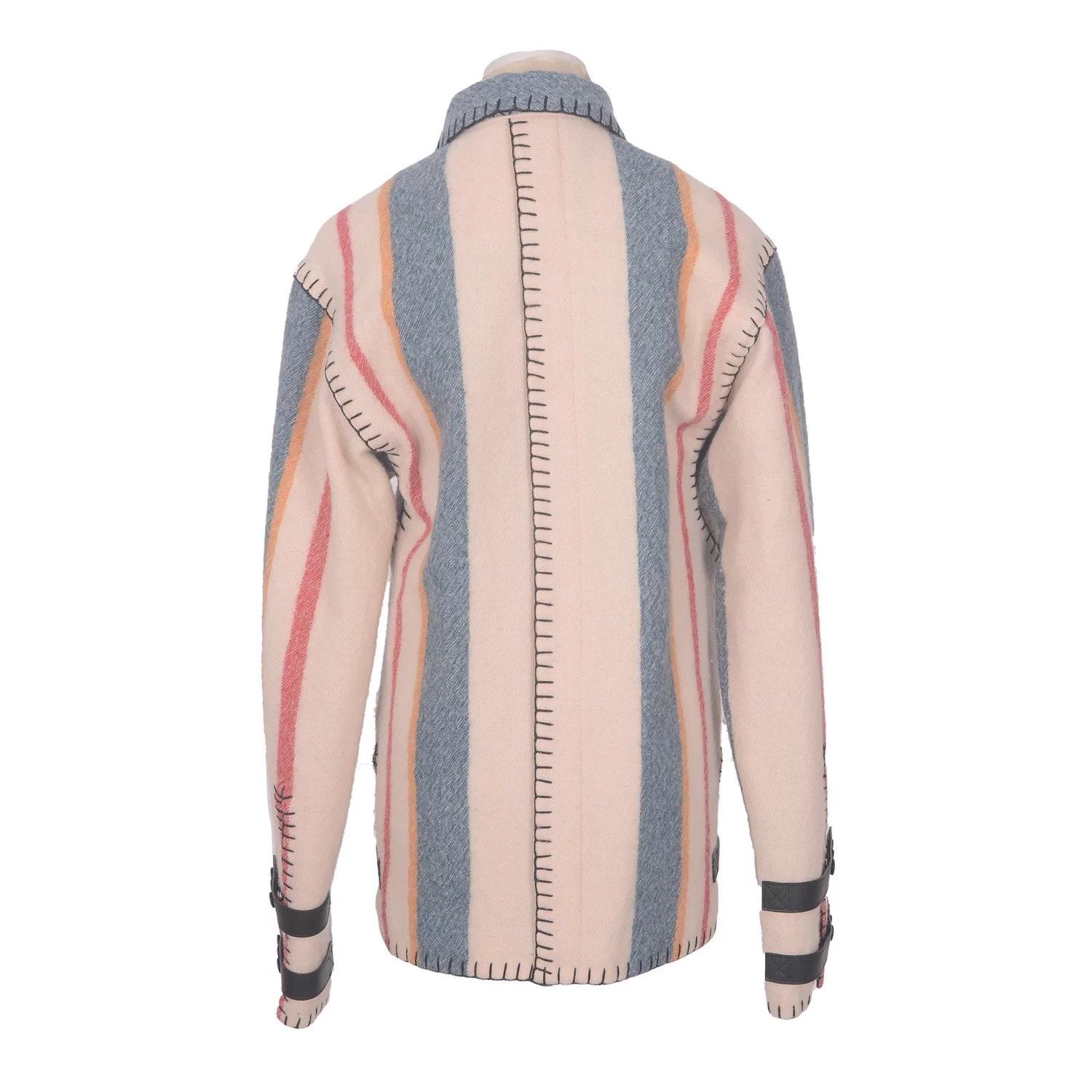 Loewe Loewe colorblocked striped logo wool leather jacket Size XS / US 0-2 / IT 36-38 - 4 Thumbnail