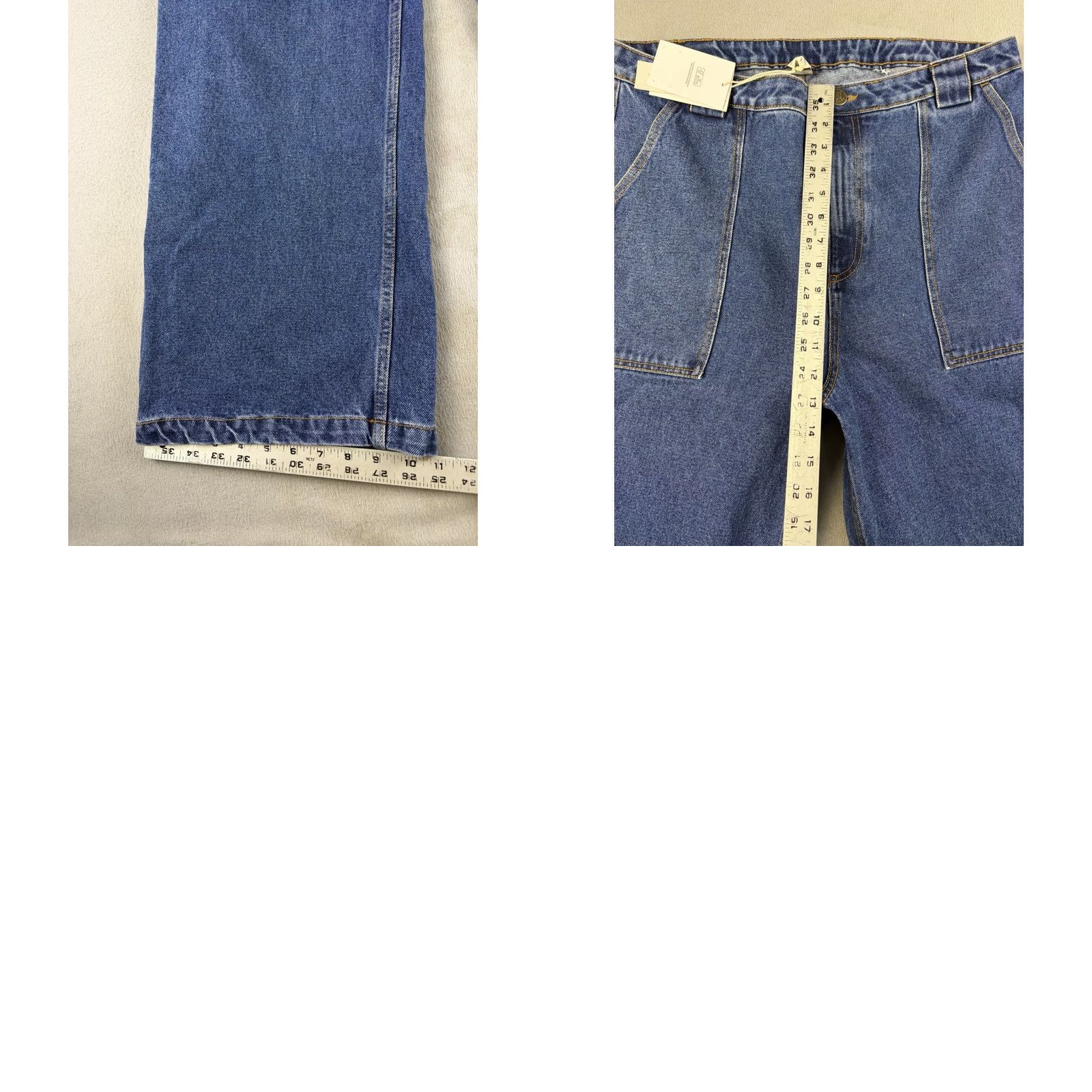 Vintage Lucy & Yak Delores Jeans Womens 36x31 Denim Midwash Blue Wide Leg Jeans Womens 36 Regular Blue Size 25" / US 0 / IT 36 - 8 Thumbnail