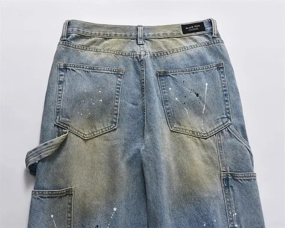Japanese Brand Jeans Pant Harajuku Straight Ink Painted Baggy Denim Size US 32 / EU 48 - 4 Thumbnail