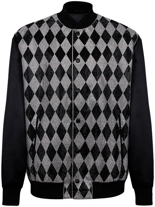 o1s1wg111025 Embellished Bomber Jacket in Black