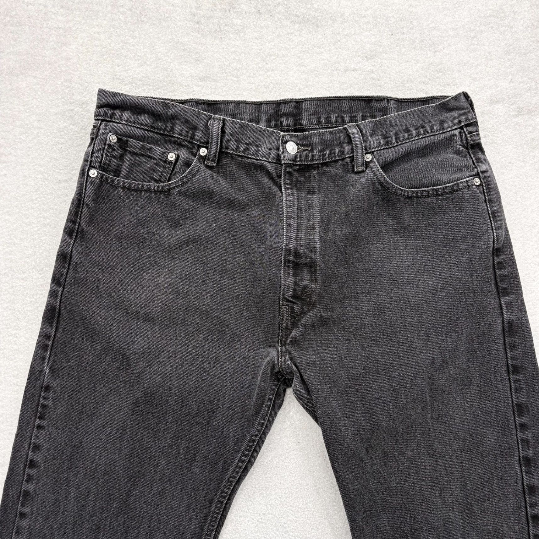 Levi's Levi's 505 Jeans Mens 40x30 Gray Dark Wash Regular Fit Straight Denim Casual Pant Shirt Size US 40 / EU 56 - 2 Thumbnail