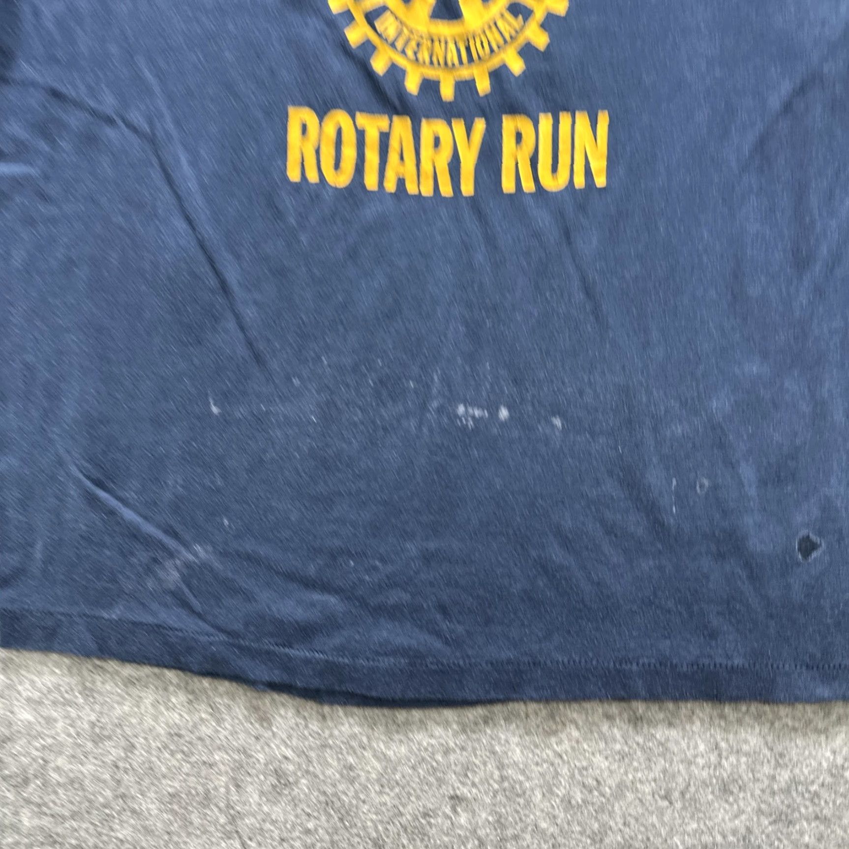 Vintage VINTAGE Rotary Run Portales NM Shirt Mens Small Navy Blue Single Stitch 80s Size US L / EU 52-54 / 3 - 5 Thumbnail