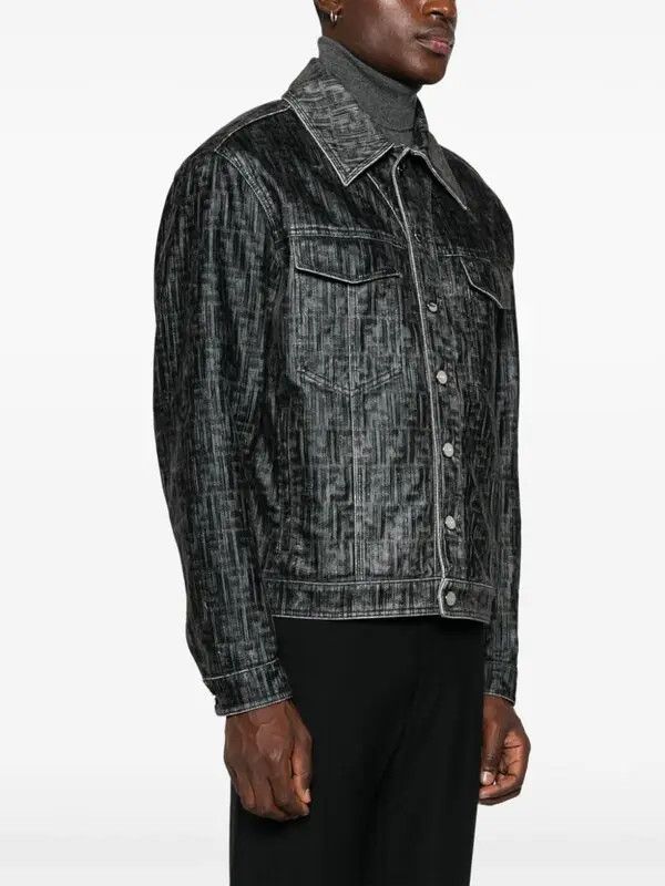 Fendi o1s1wg111225 Jeans Jacket in Grey Size US L / EU 52-54 / 3 - 2 Thumbnail