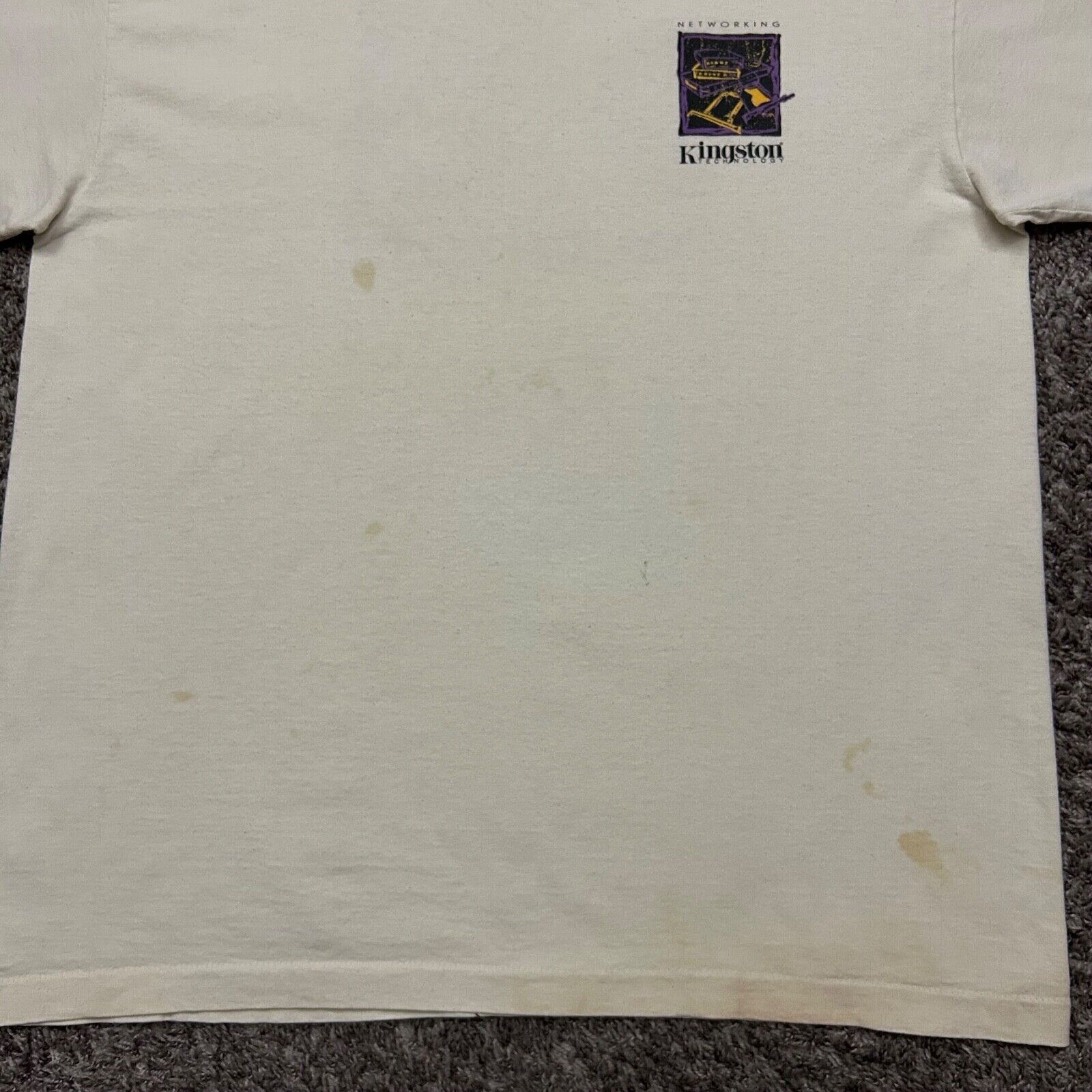 Vintage Vintage Thrashed Shirt 80s Computer Technology Faded White Size US XL / EU 56 / 4 - 5 Thumbnail