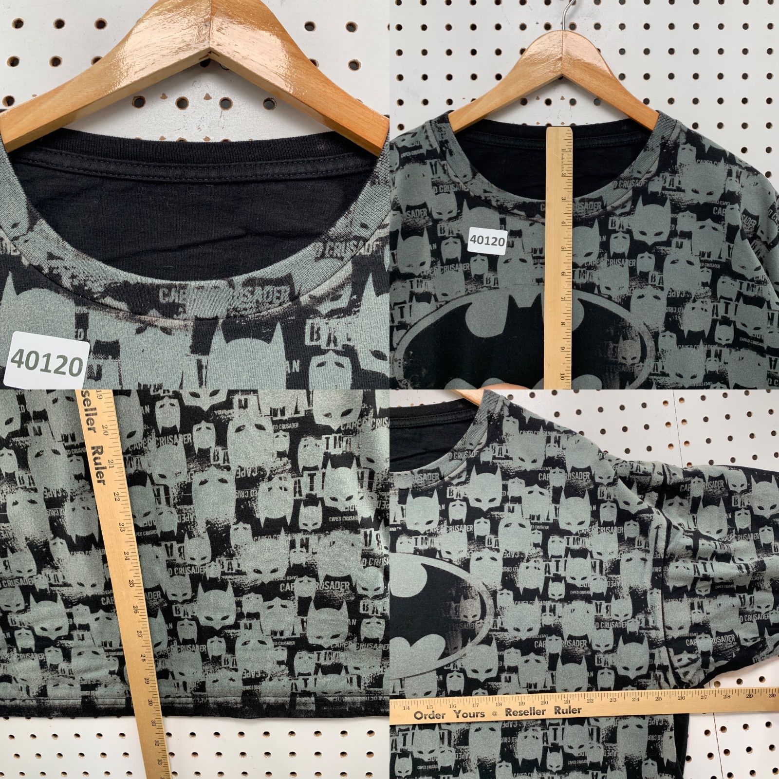Gloverall VINTAGE Batman Caped Crusader AOP Shirt Mens 2XL Black Gray All Over Print Size US XXL / EU 58 / 5 - 8 Thumbnail