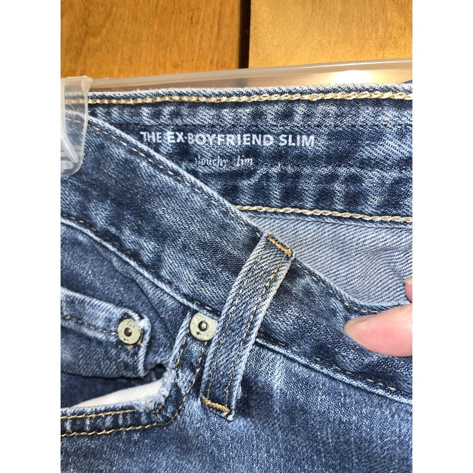 Denime VINTAGE AG Adriano Goldschmied Jeans The Ex Boyfriend Slim Fit Denim 25R Blue Womens Jeans Slimming 25R Mens? Size 42" / US 20 - 4 Thumbnail