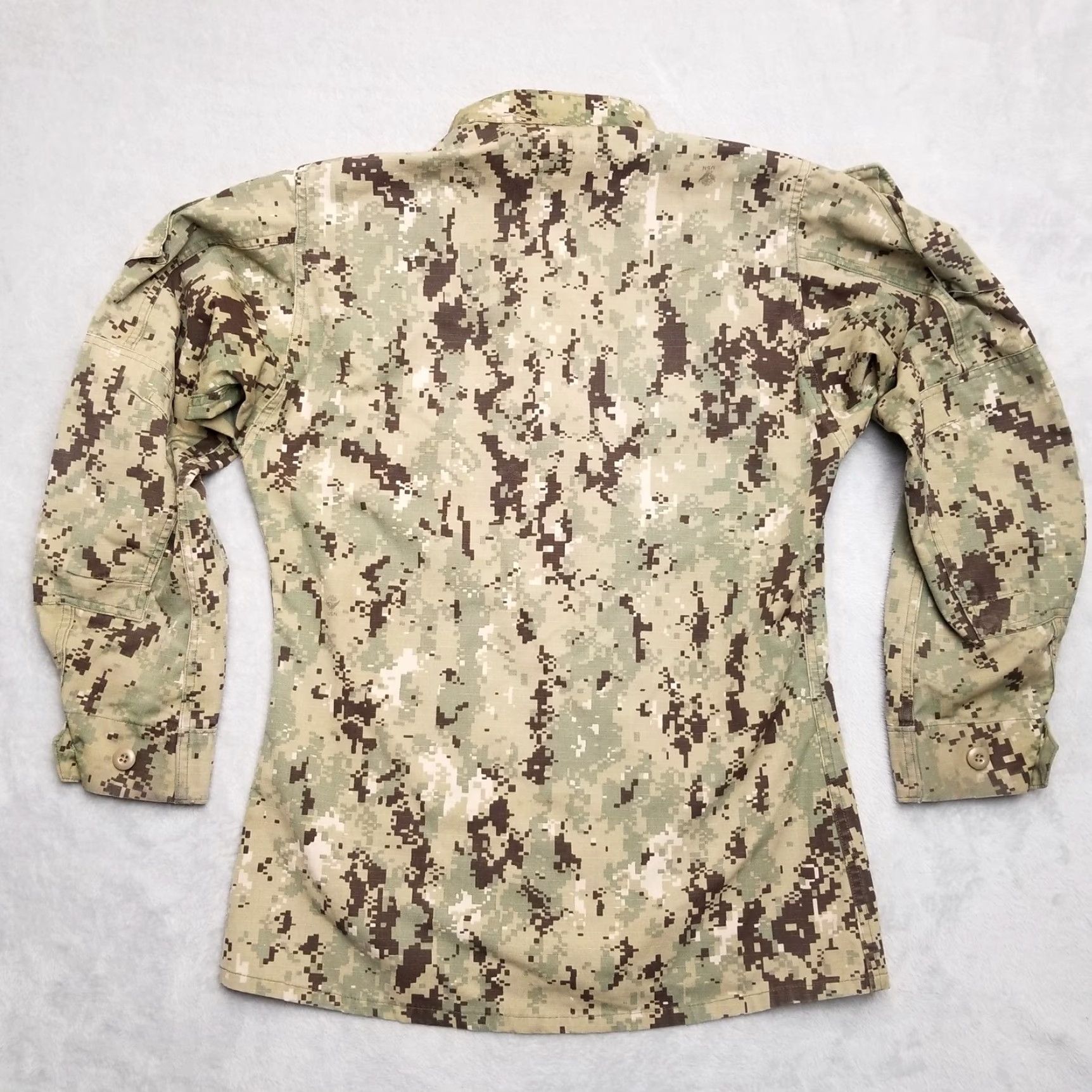 Vintage USN Jacket Womens Small Long Green Digital Camo Field Ripstop Canvas US Navy Shirt? Size S / US 4 / IT 40 - 6 Thumbnail
