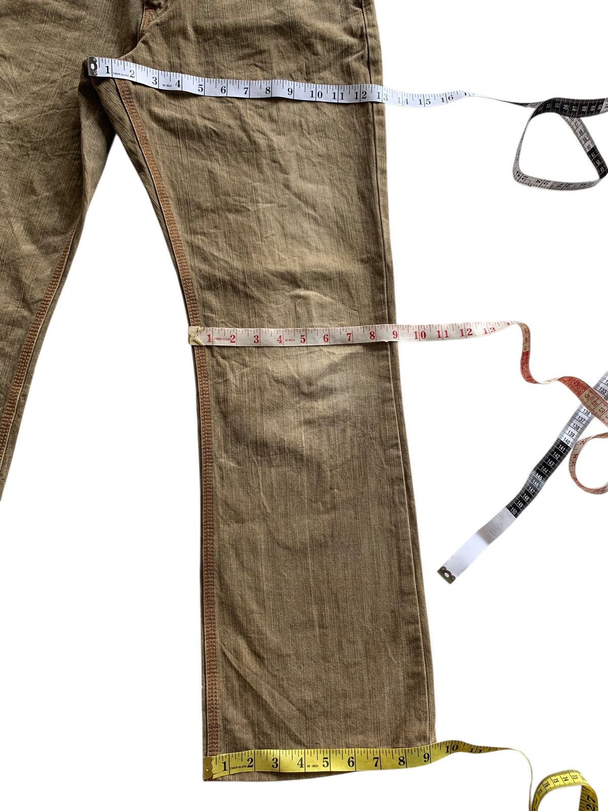 Edwin FLARE EDWIN XV BUCKLE BACK RUSTY JAPANESE DISTRESSED DENIM Size US 33 - 14 Thumbnail