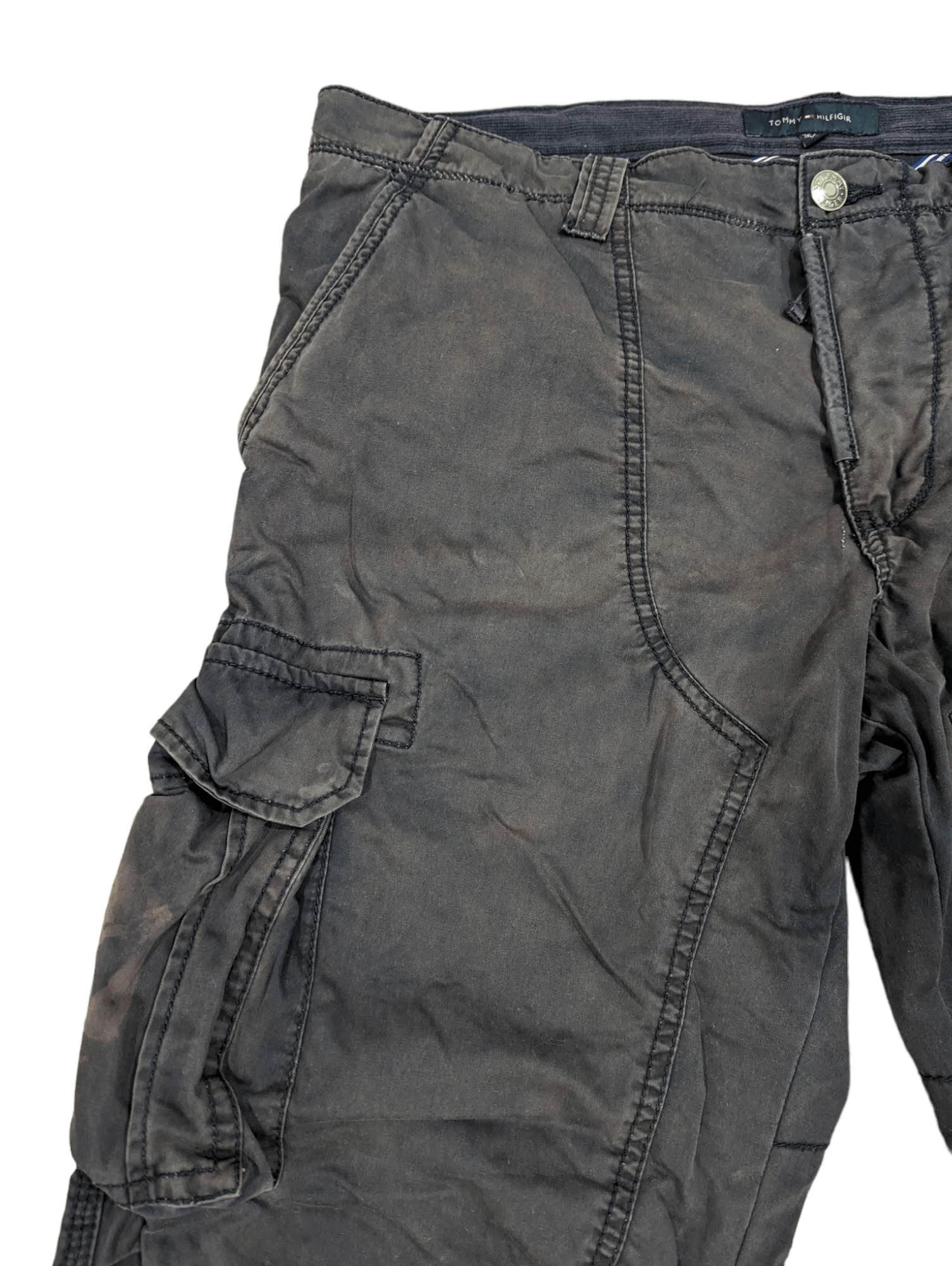 Tommy Hilfiger DISTRESSED TOMMY HILFIGER DOUBLE KNEE CARGO PANTS Size US 36 / EU 52 - 4 Thumbnail