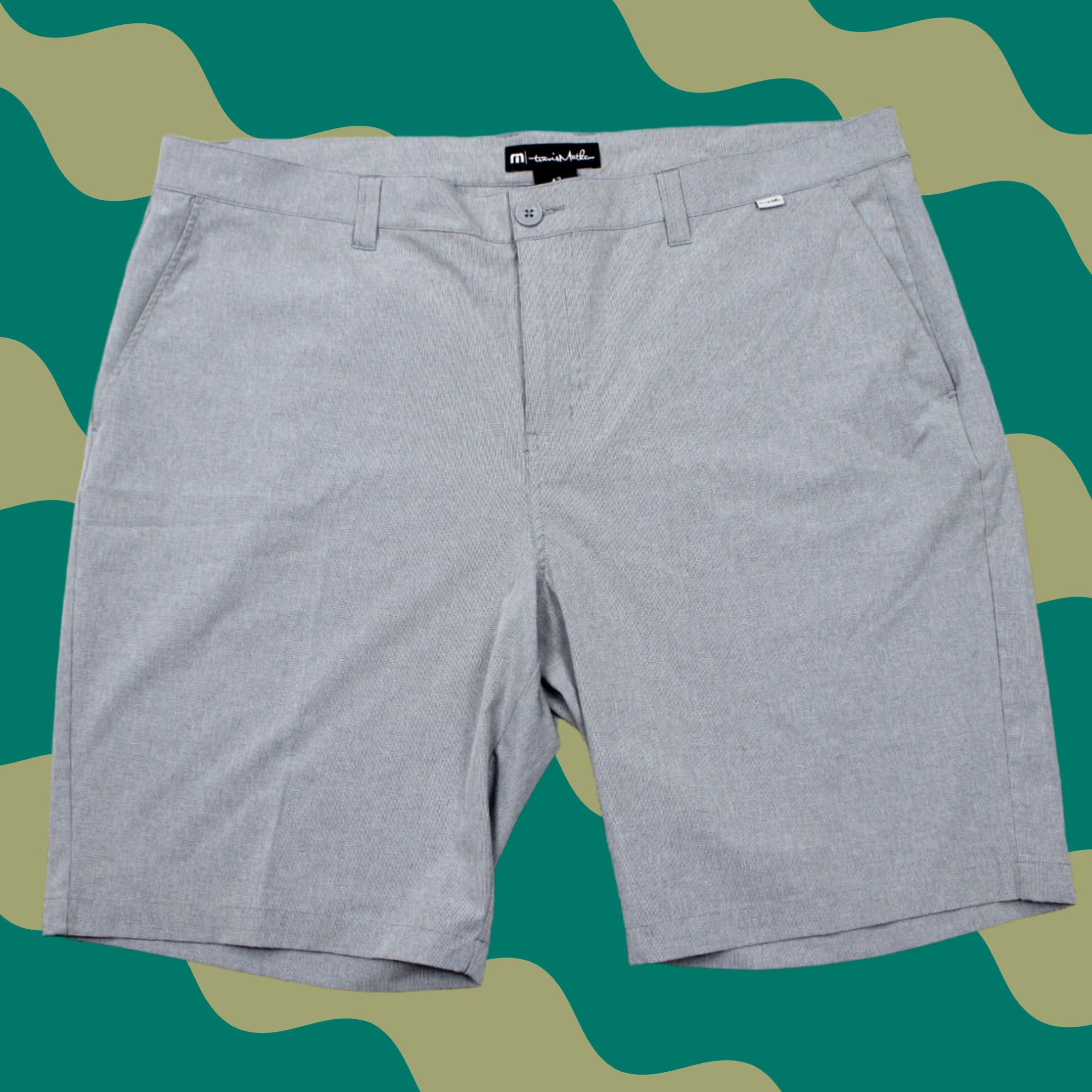 TravisMathew Travis Mathew Beck Shorts Mens 42 Gray Golf Polyester Cotton Stretch 10" inseam Size US 42 / EU 58 - 1 Thumbnail