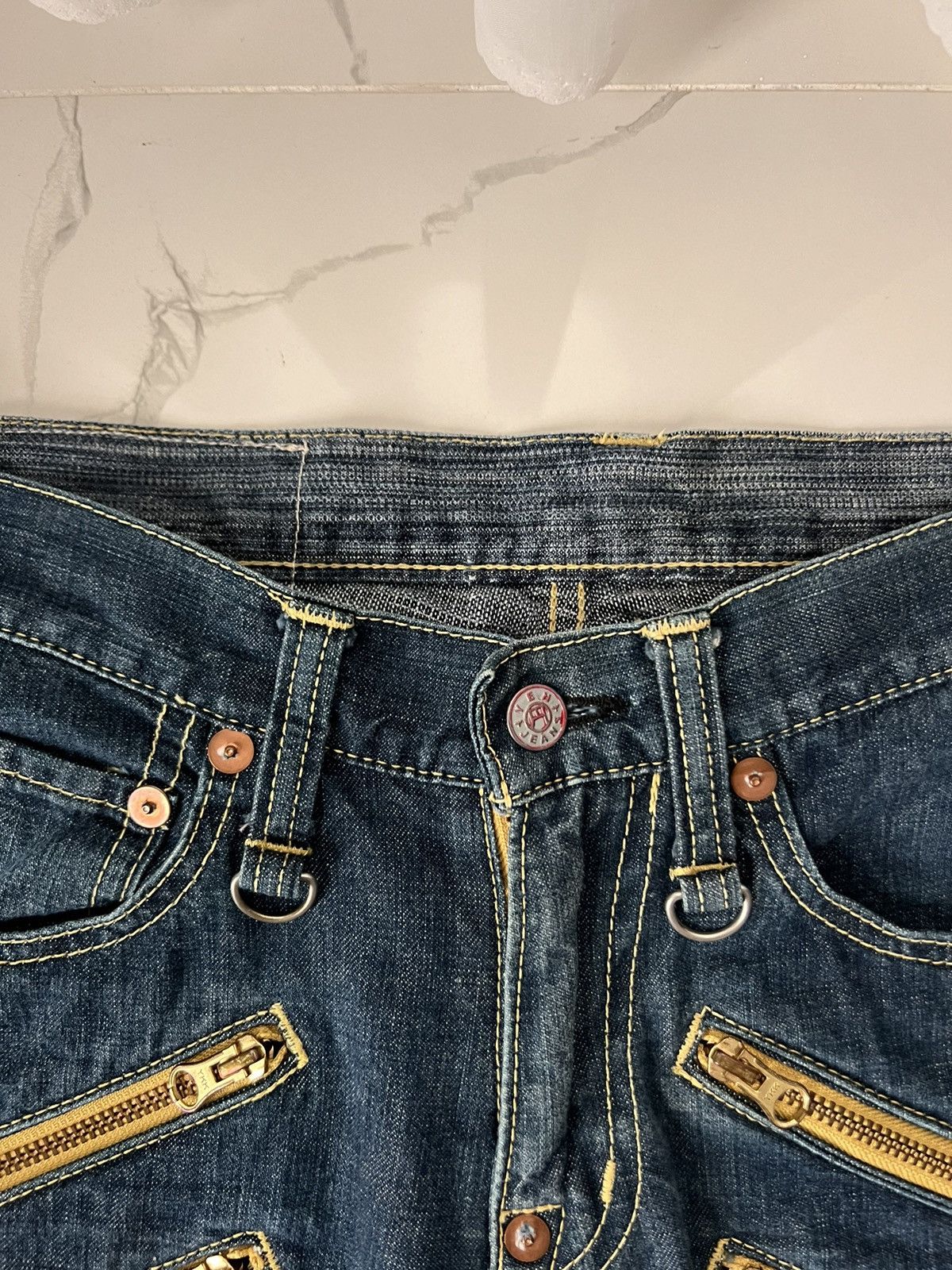 Michiko Koshino 00's YEN BY MICHIKO KOSHINO RARE RETRO JEANS ZIPPER ARCHIVE Size US 30 / EU 46 - 6 Thumbnail