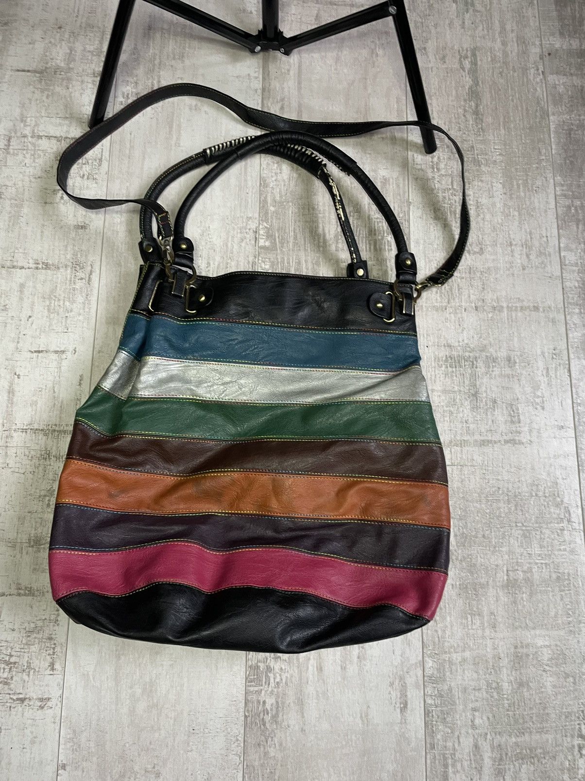Dolce & Gabbana Vintage 00’s Dolce & Gabbana Y2K Striped Leather Bag RARE Size ONE SIZE - 5 Thumbnail