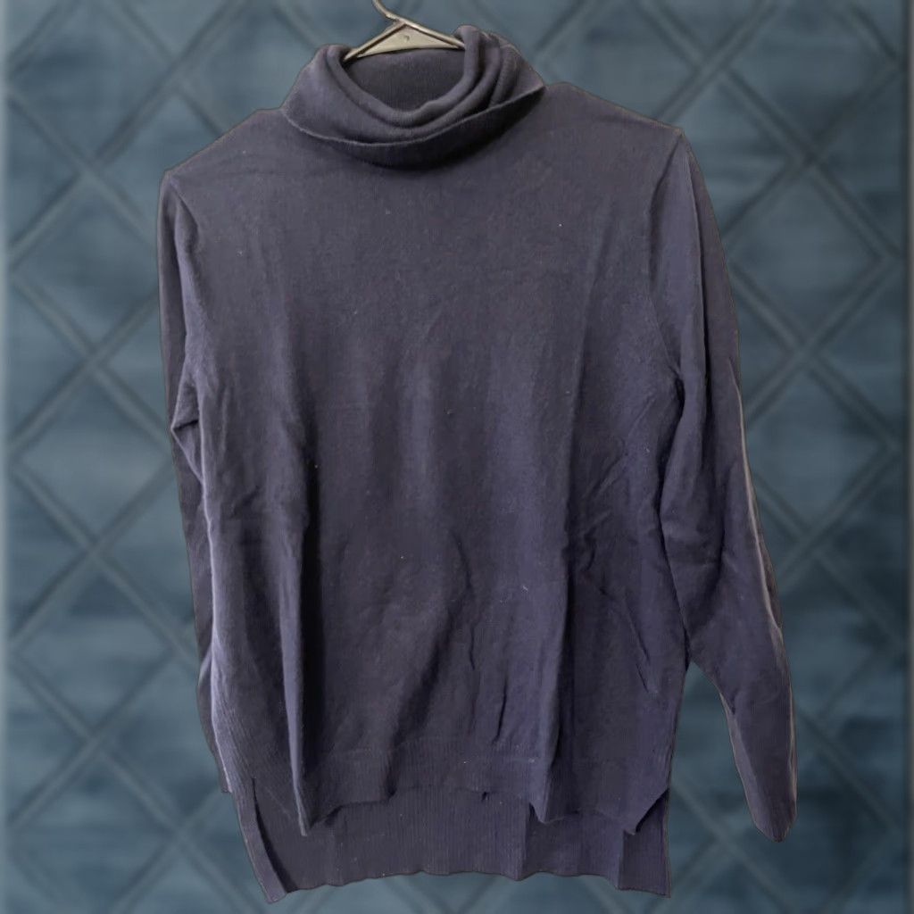 Gap GAP Sweater Women's Petite Medium Navy Blue Turtleneck Pullover Long Sleeve Classic Knit Size M / US 6-8 / IT 42-44 - 1 Thumbnail